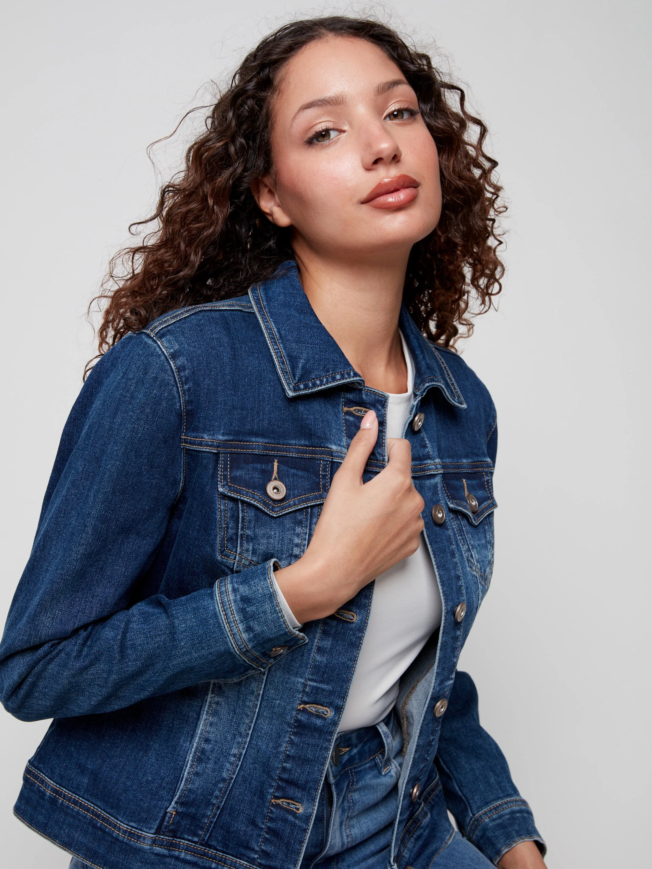 Stretch Denim Jacket - Indigo - WHSBYS