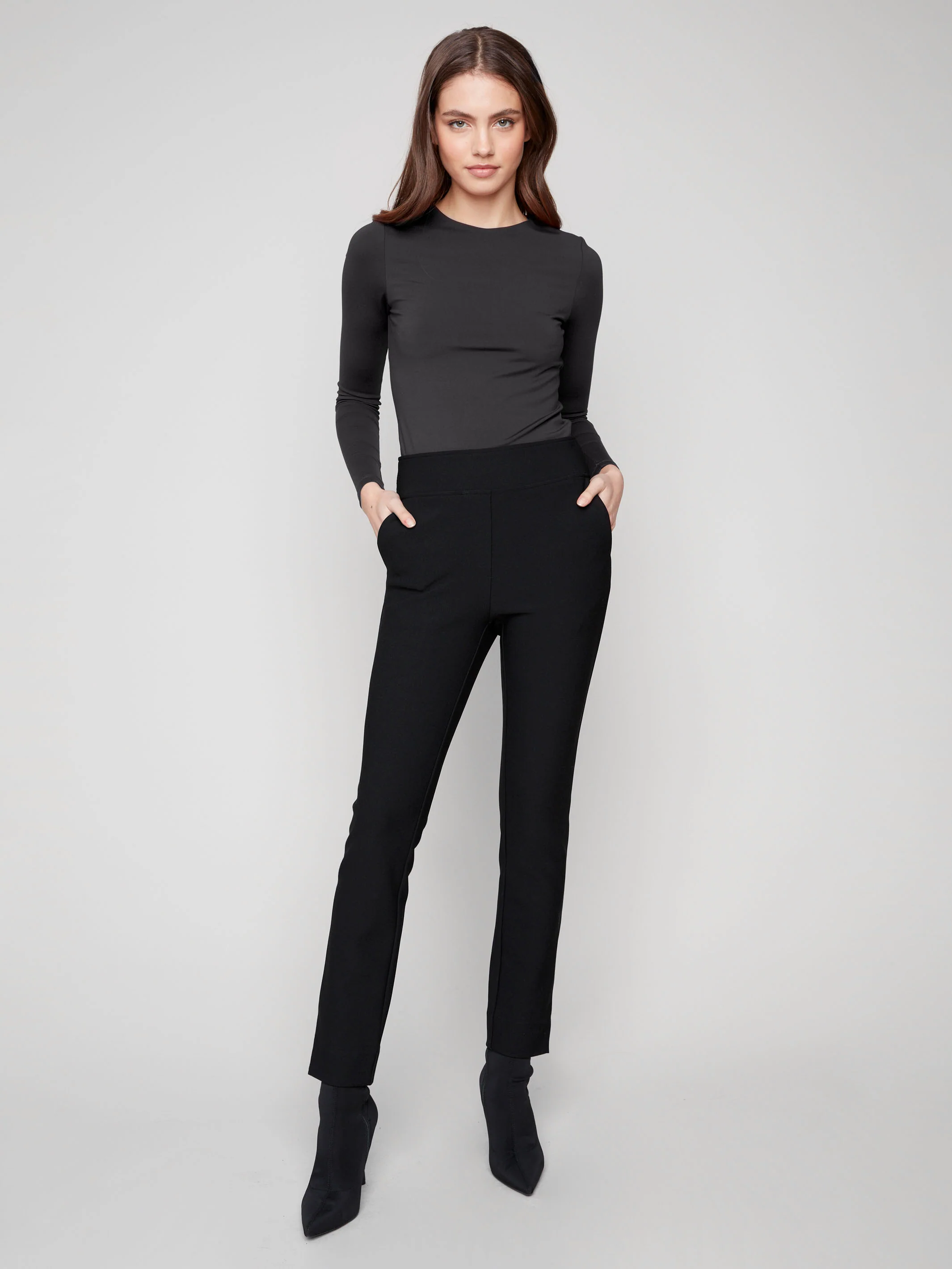 Slim Fit Dress Pants - Black - WHSBYS