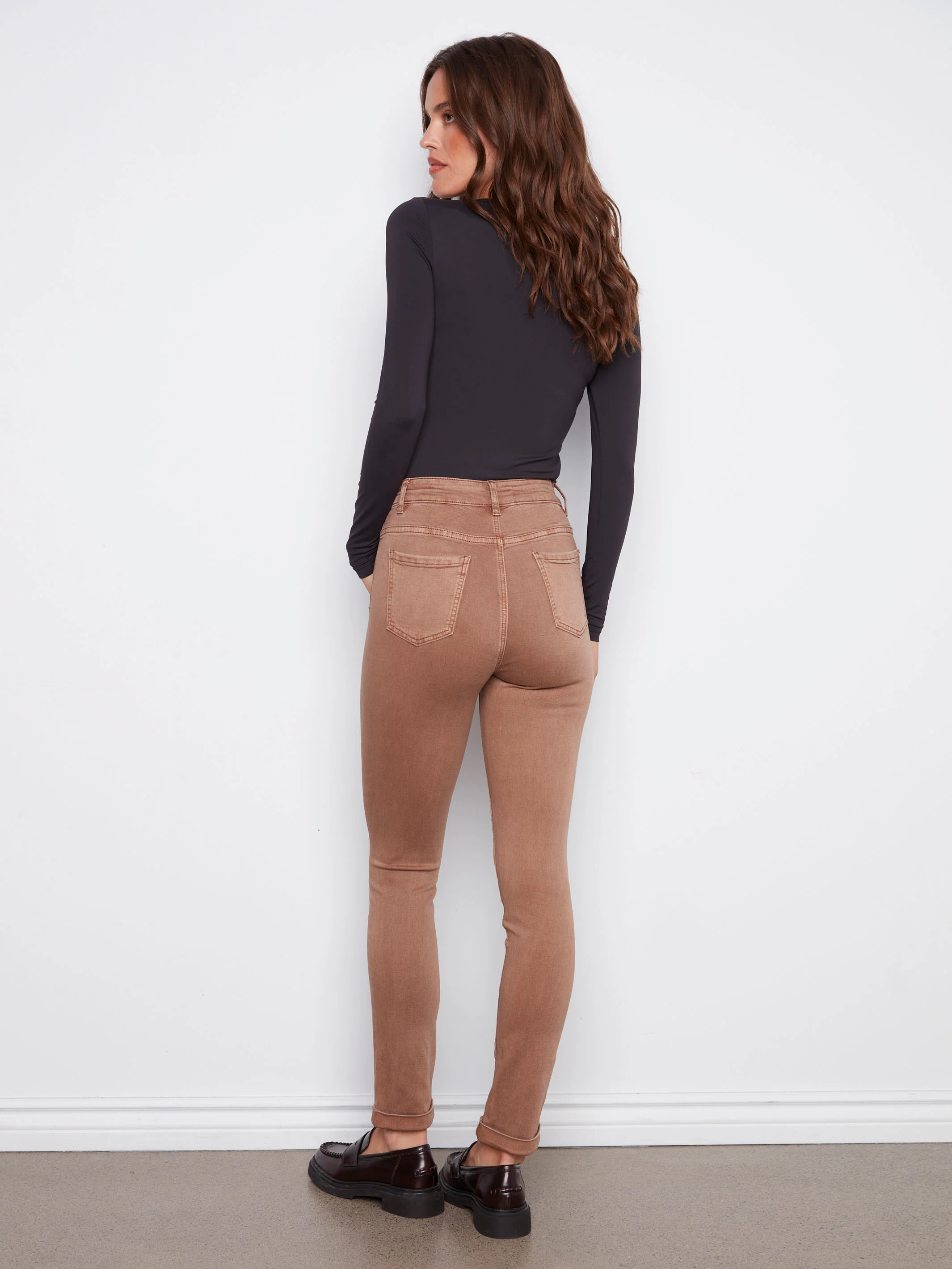 Cuffed Hem Twill Jeans - Truffle - WHSBYS