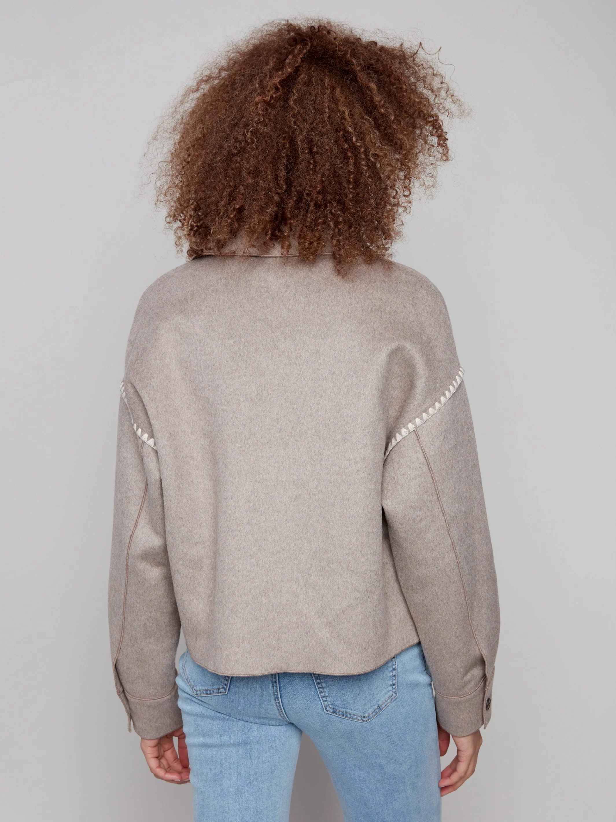 Short Double-Faced Wool Jacket - Heather Oatmeal - WHSBYS