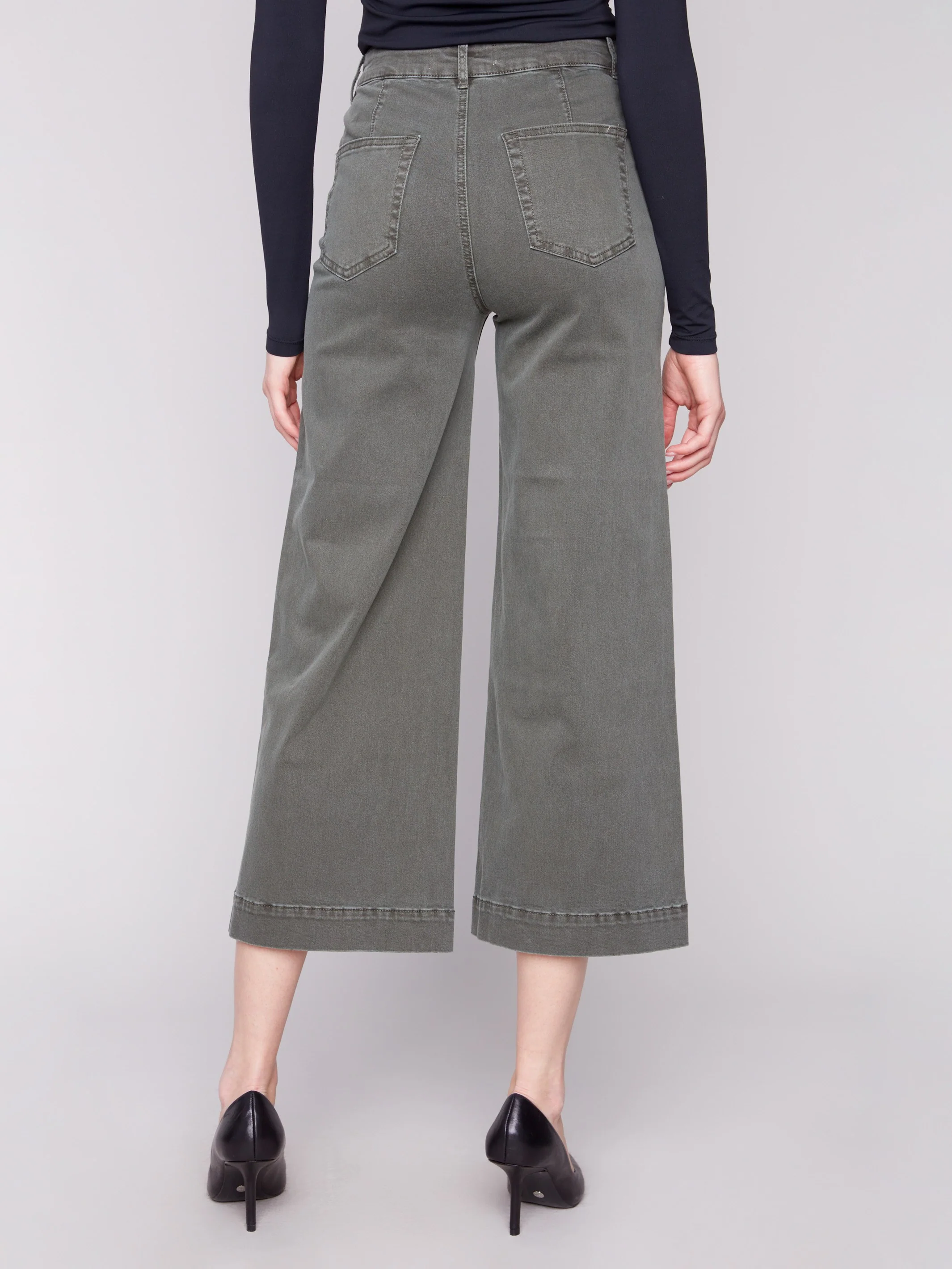 Patch Pocket Flare Twill Pants - Spruce - WHSBYS