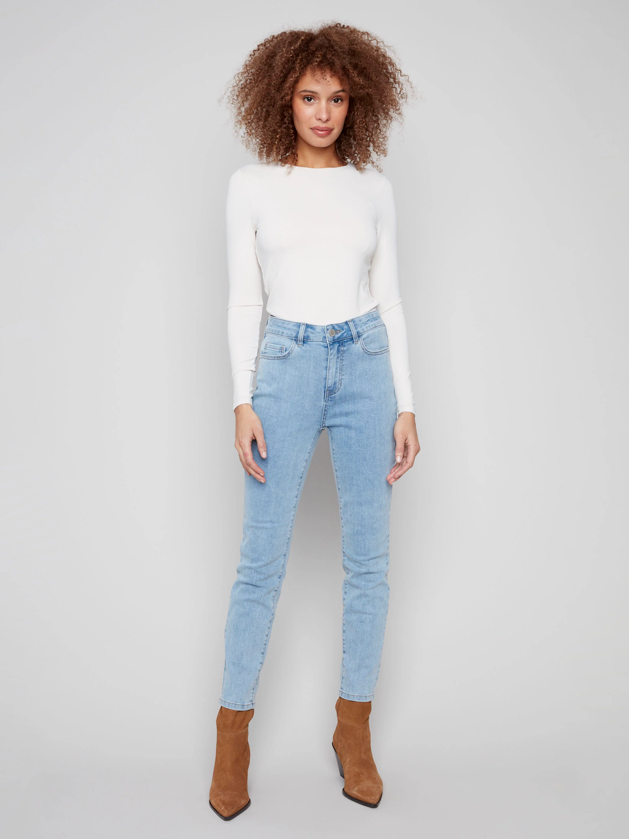 Claudia Slim Leg Jeans - Light Blue - WHSBYS