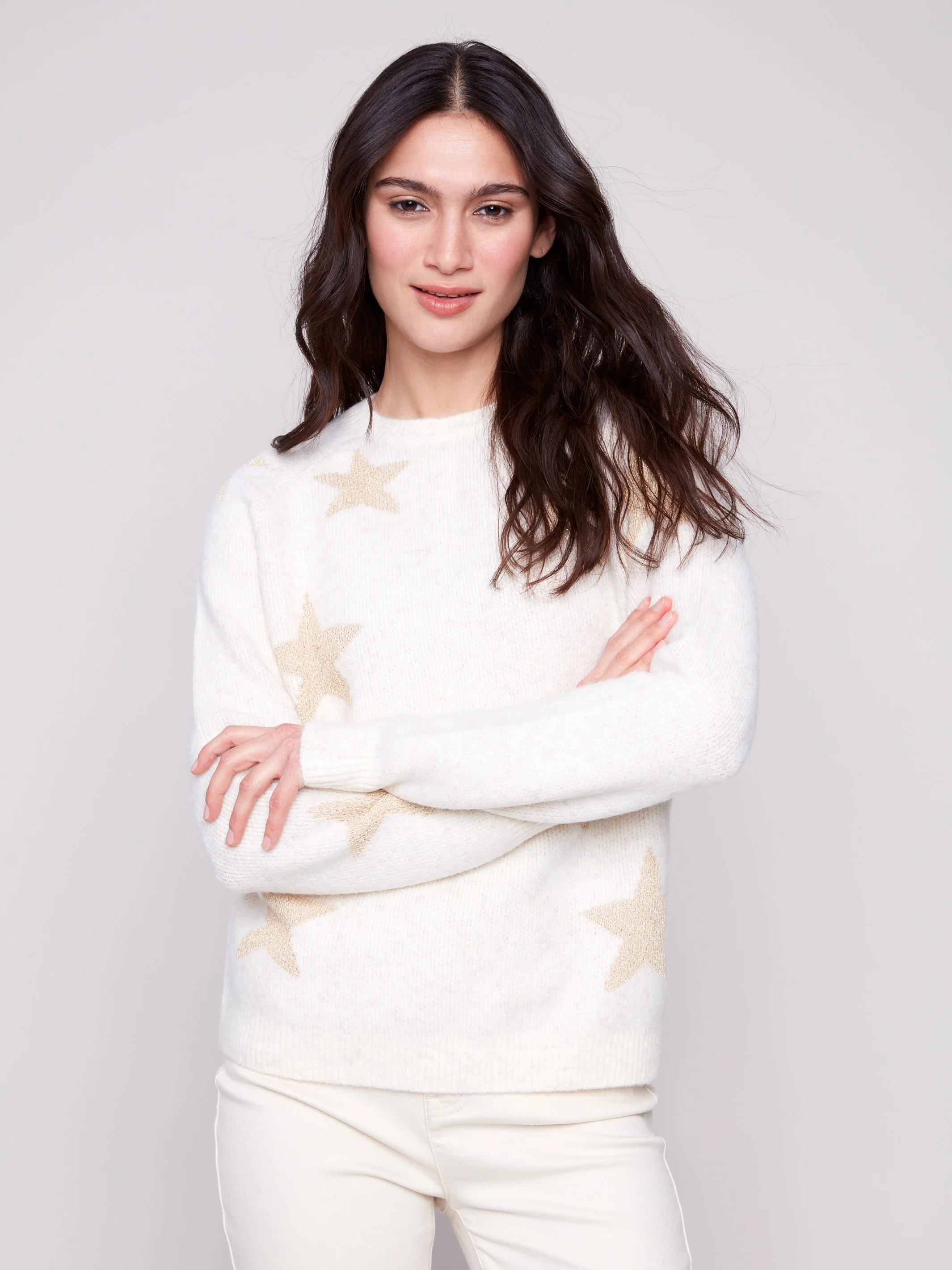 Star Jacquard Lurex Sweater - Stars - WHSBYS