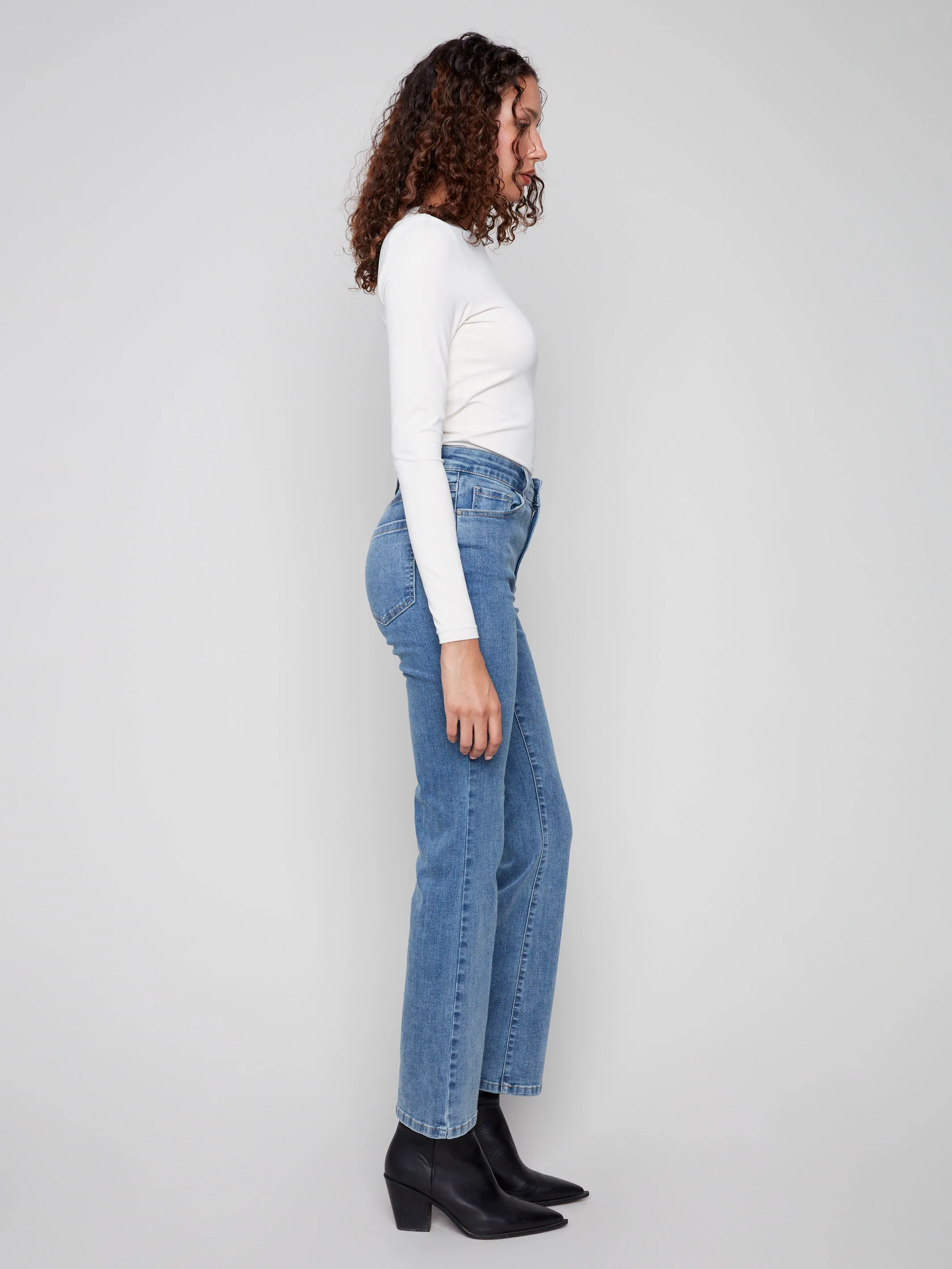 Celine Flare Leg Jeans - Medium Blue - WHSBYS
