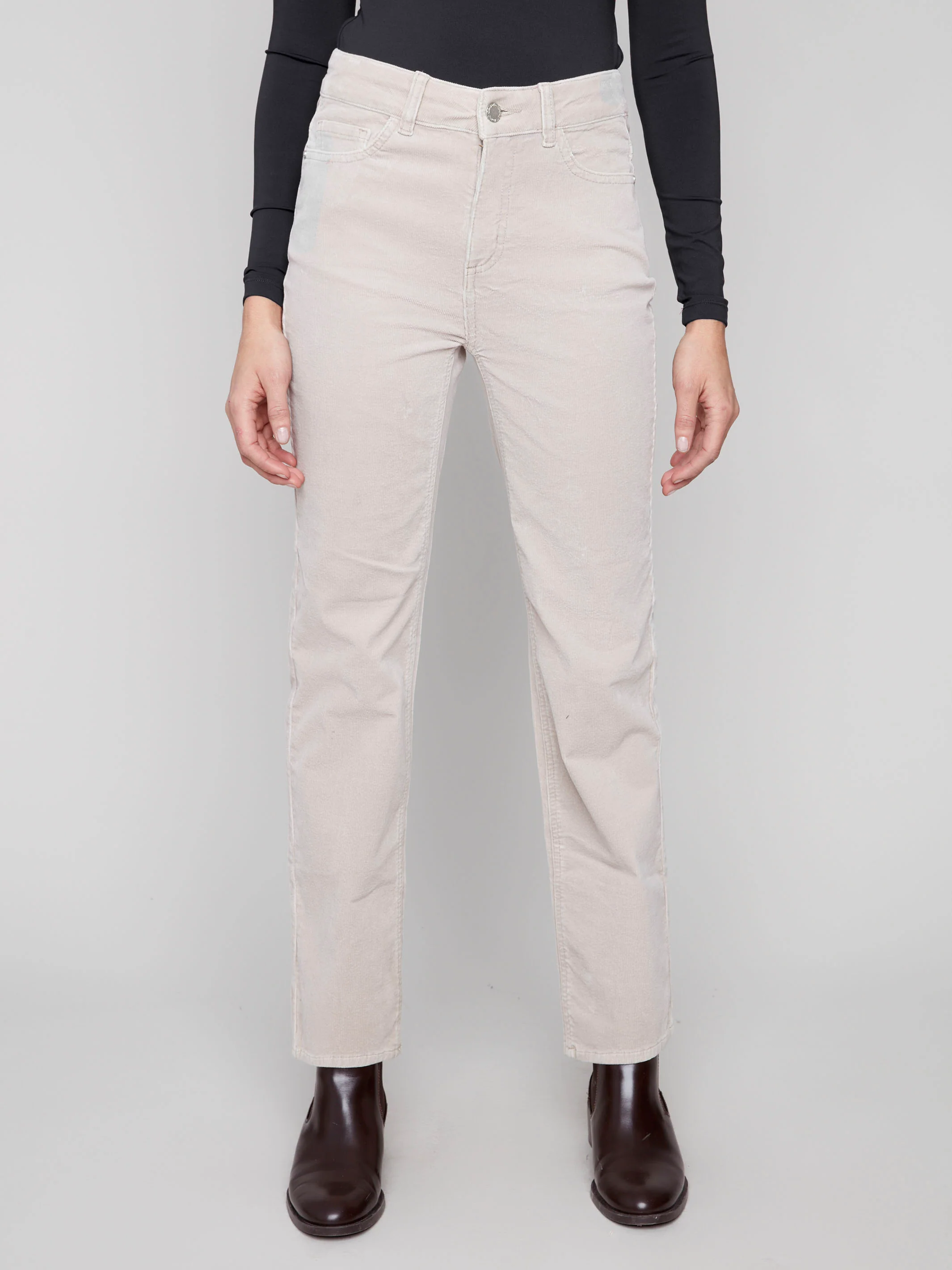 Straight Leg Corduroy Pants - Oat - WHSBYS