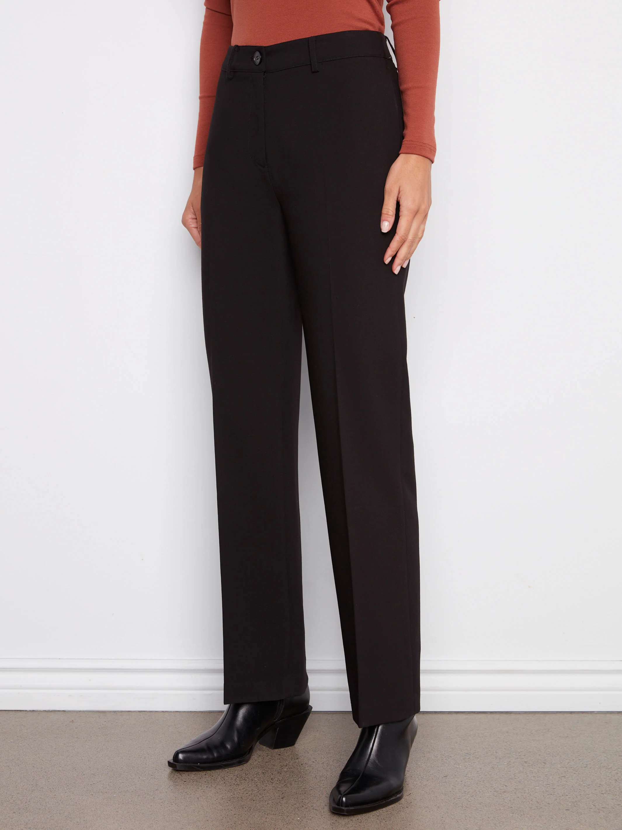 Straight Leg Pants - Black - WHSBYS