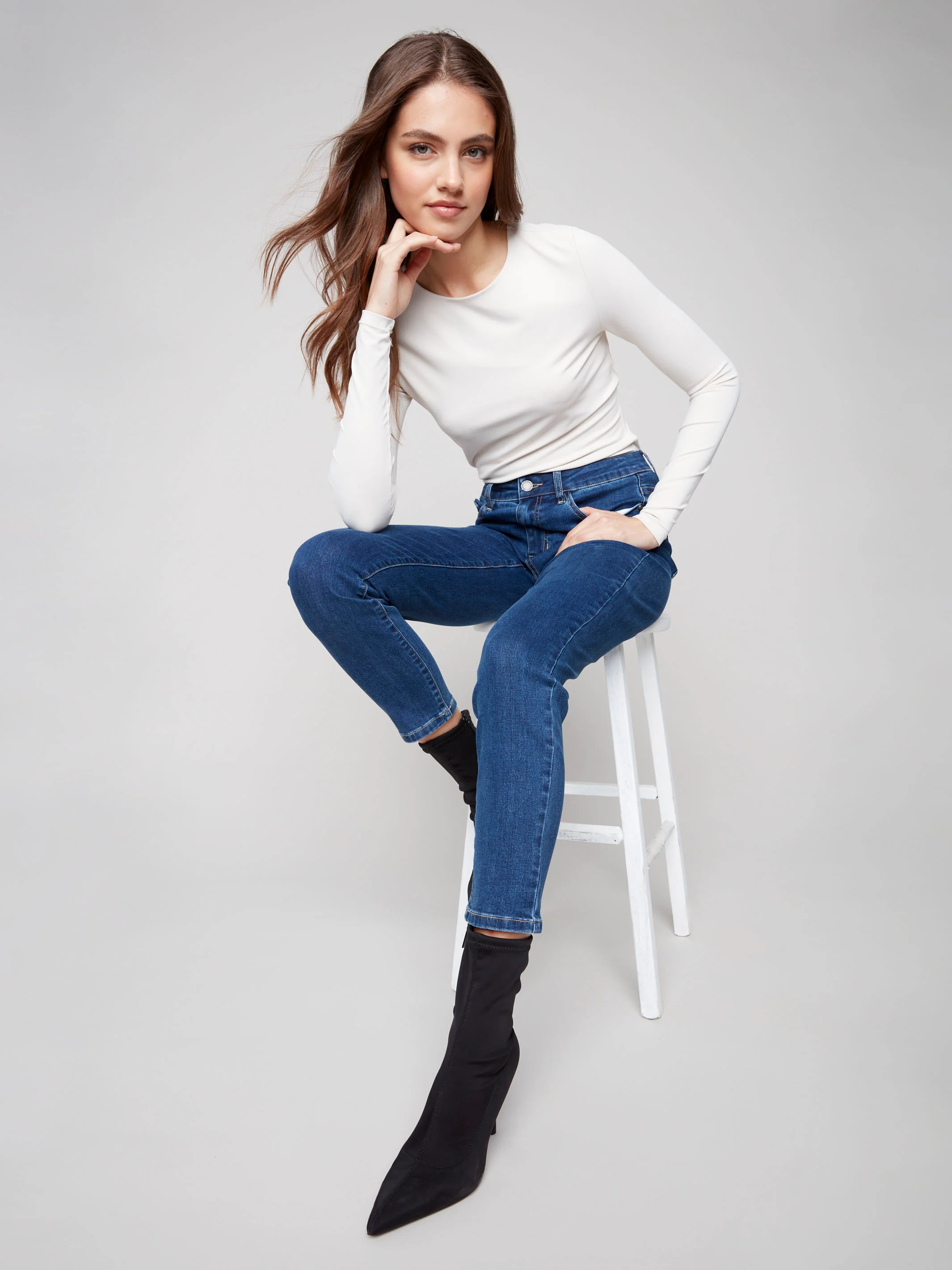 Claudia Slim Leg Jeans - Indigo - WHSBYS