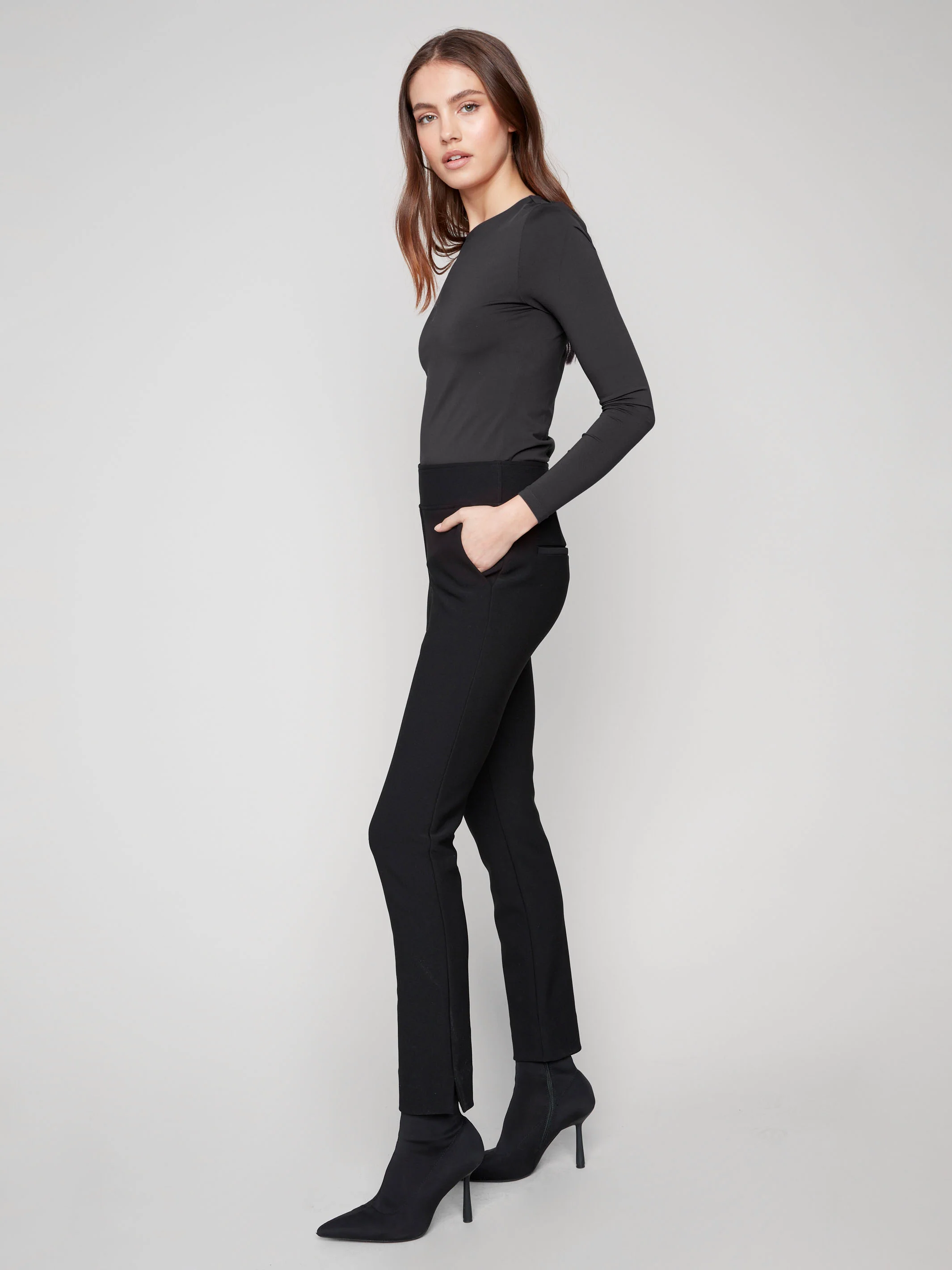 Slim Fit Dress Pants - Black - WHSBYS