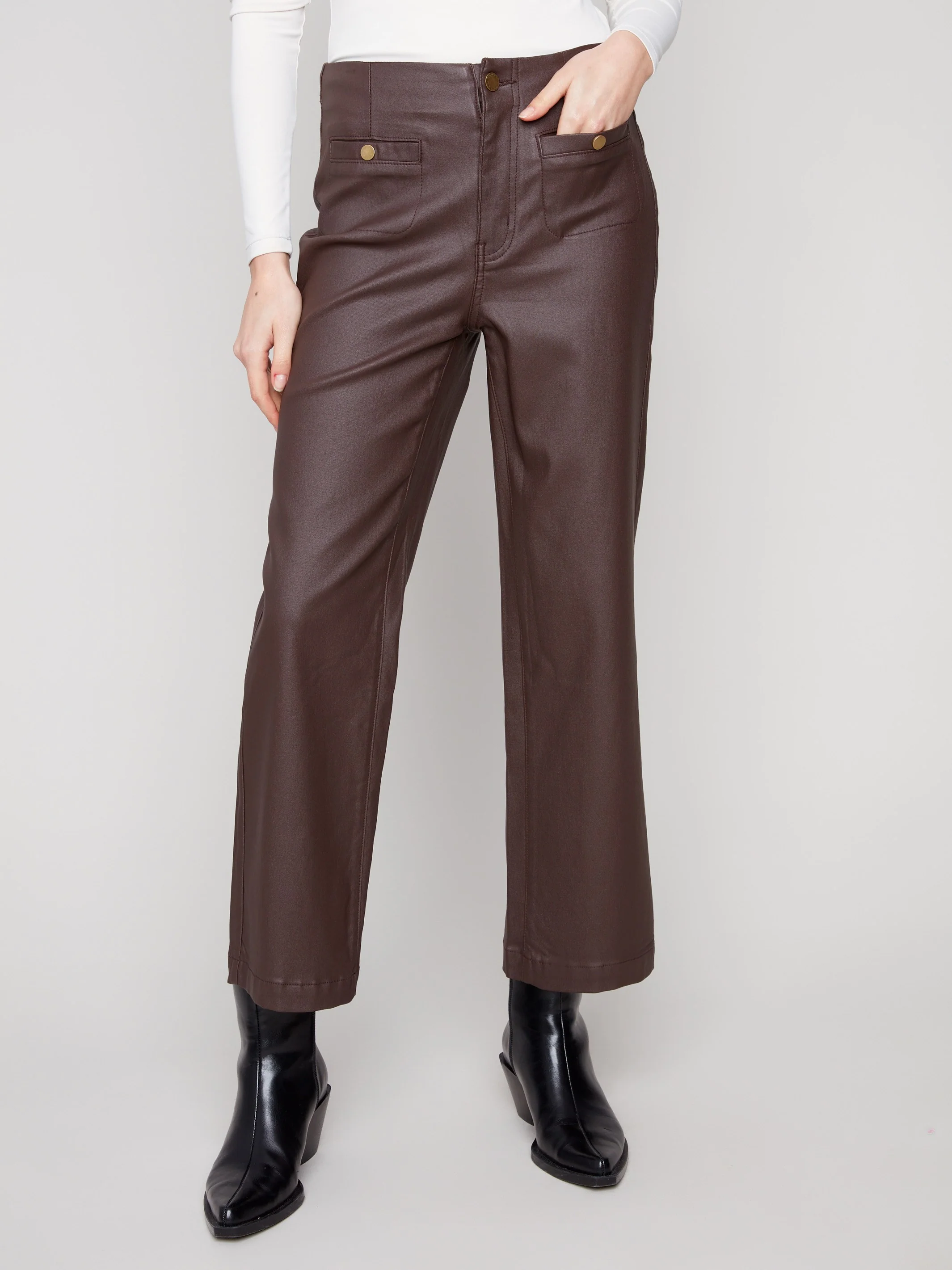 Wax Flared Pants - Mocha - WHSBYS