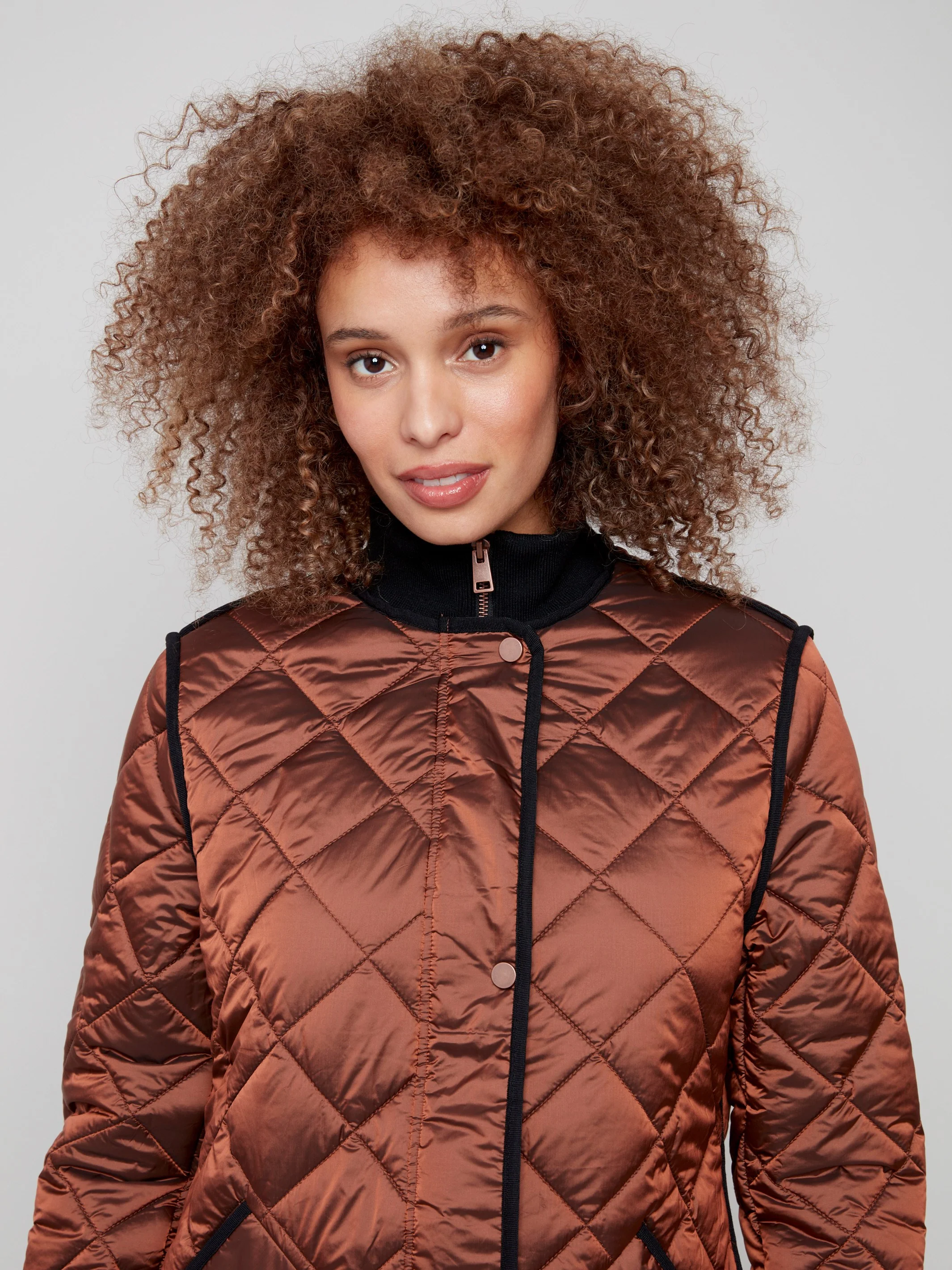 Long Quilted Puffer Jacket - Sepia - WHSBYS