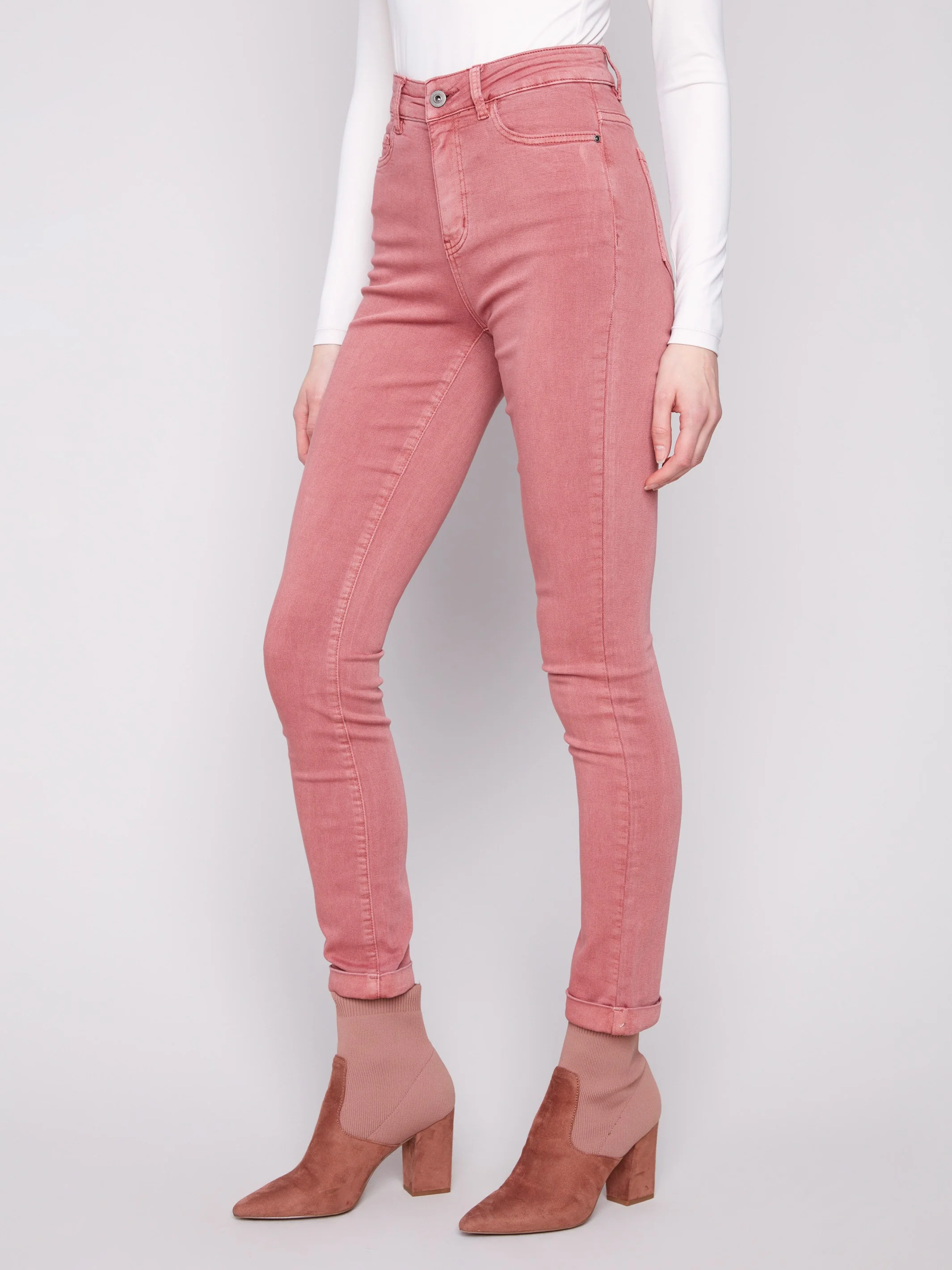 Cuffed Hem Twill Jeans - Primrose - WHSBYS