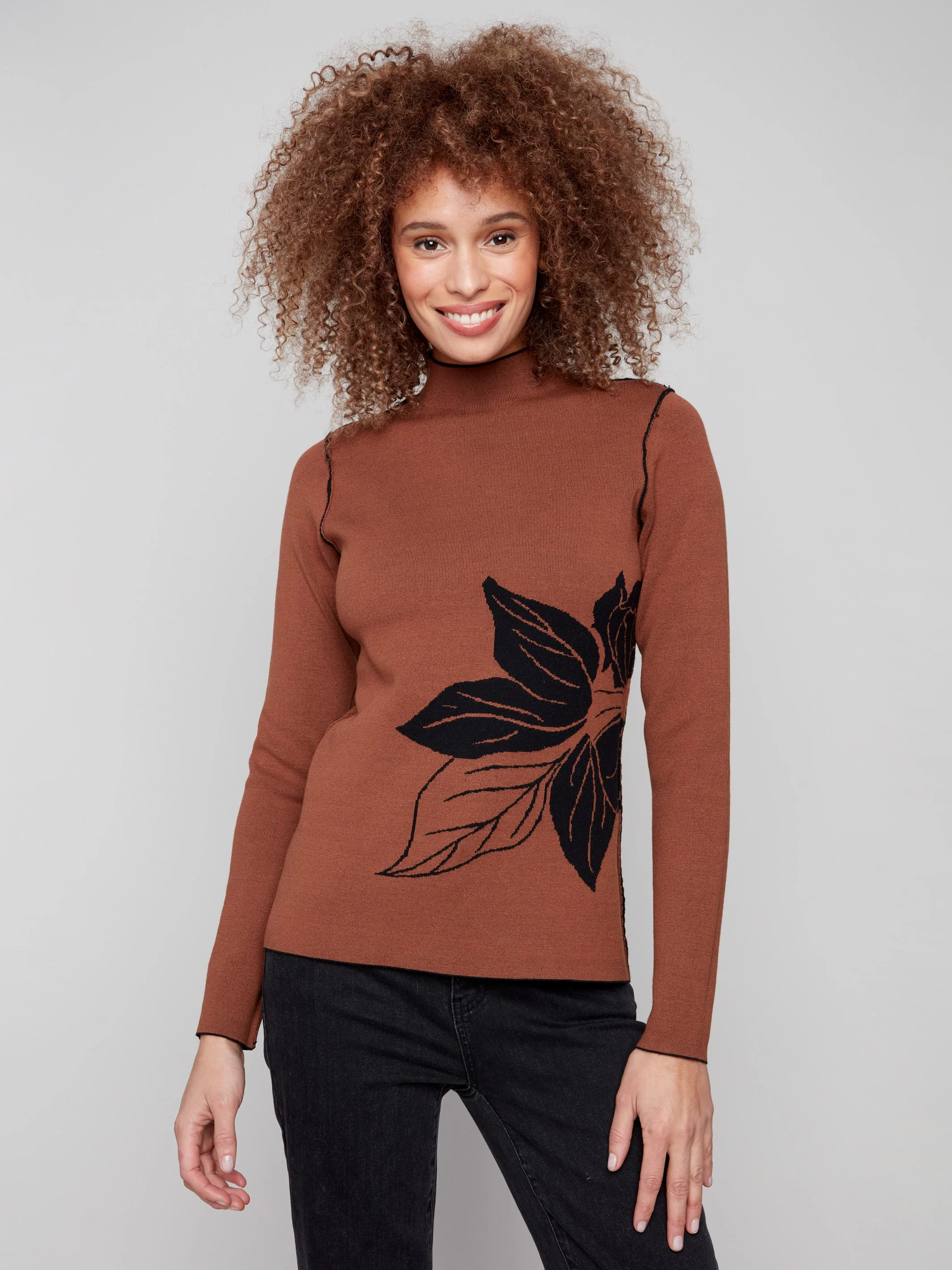 Reversible Mock Neck Sweater - Cacao - WHSBYS