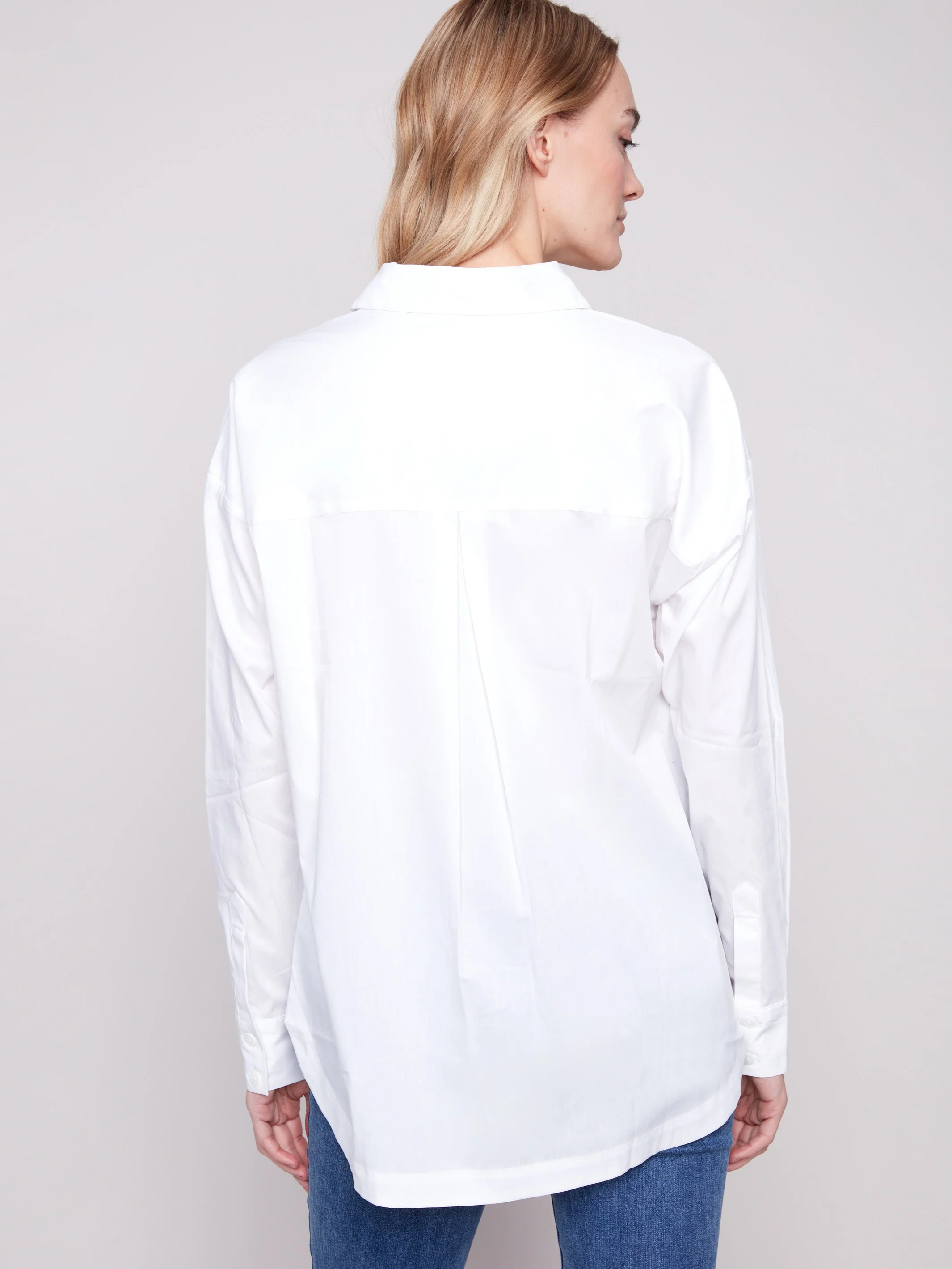 Loose Poplin Shirt - White - WHSBYS