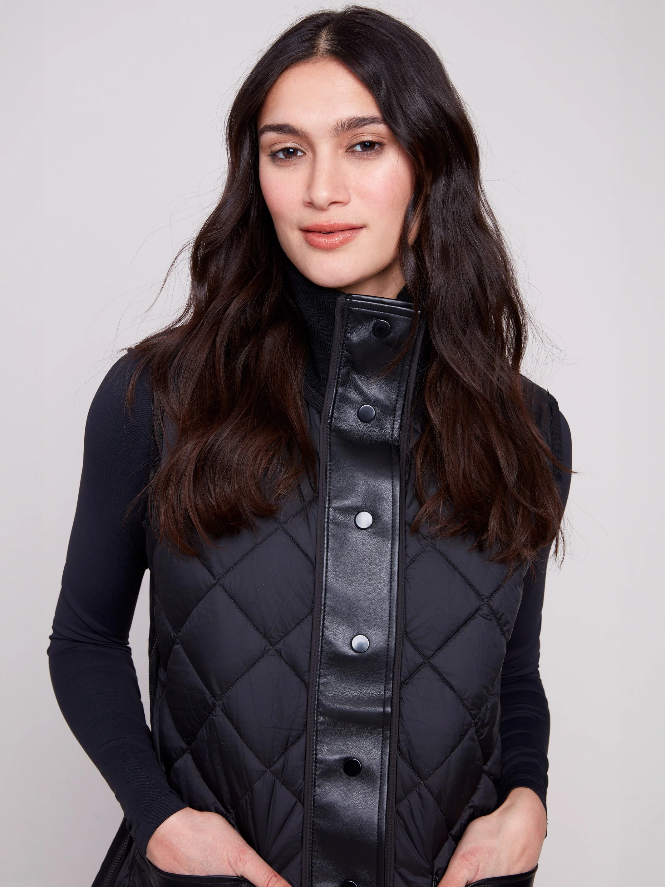 Reversible Button-Front Quilted Vest - Spruce - WHSBYS