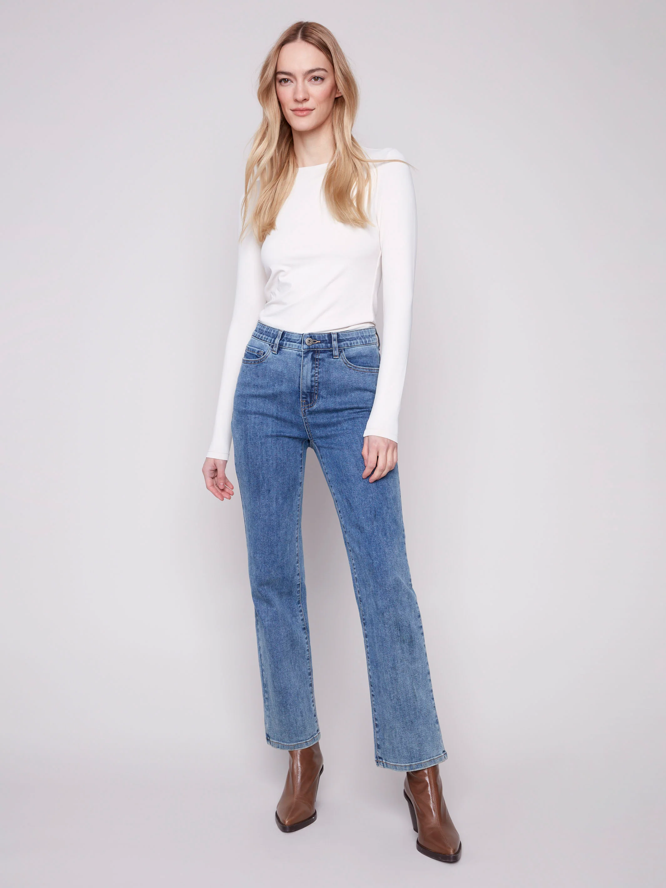 Charlotte Straight Leg Jeans - Medium Blue - WHSBYS