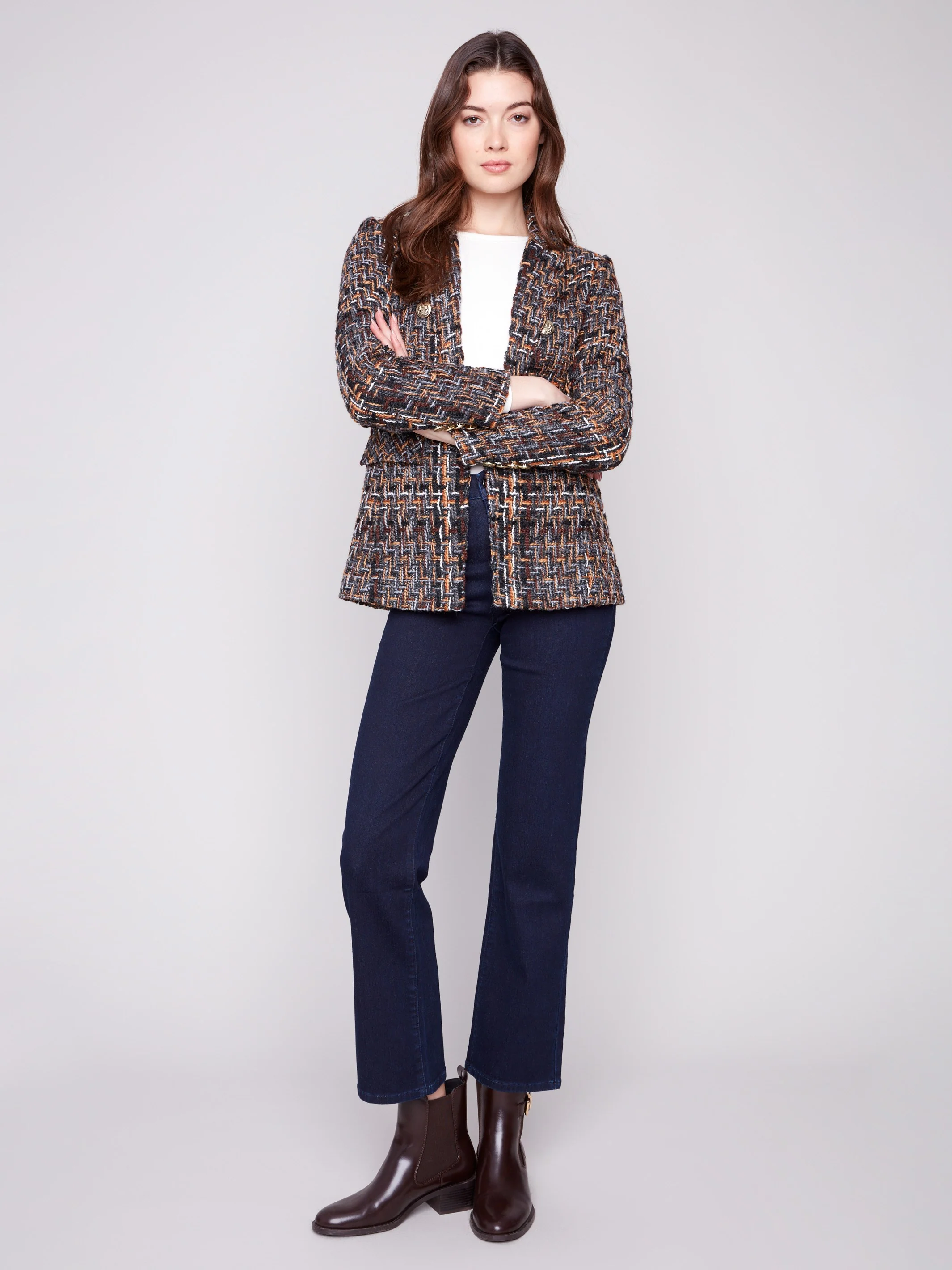 Chevron Tweed Blazer - Autumn - WHSBYS