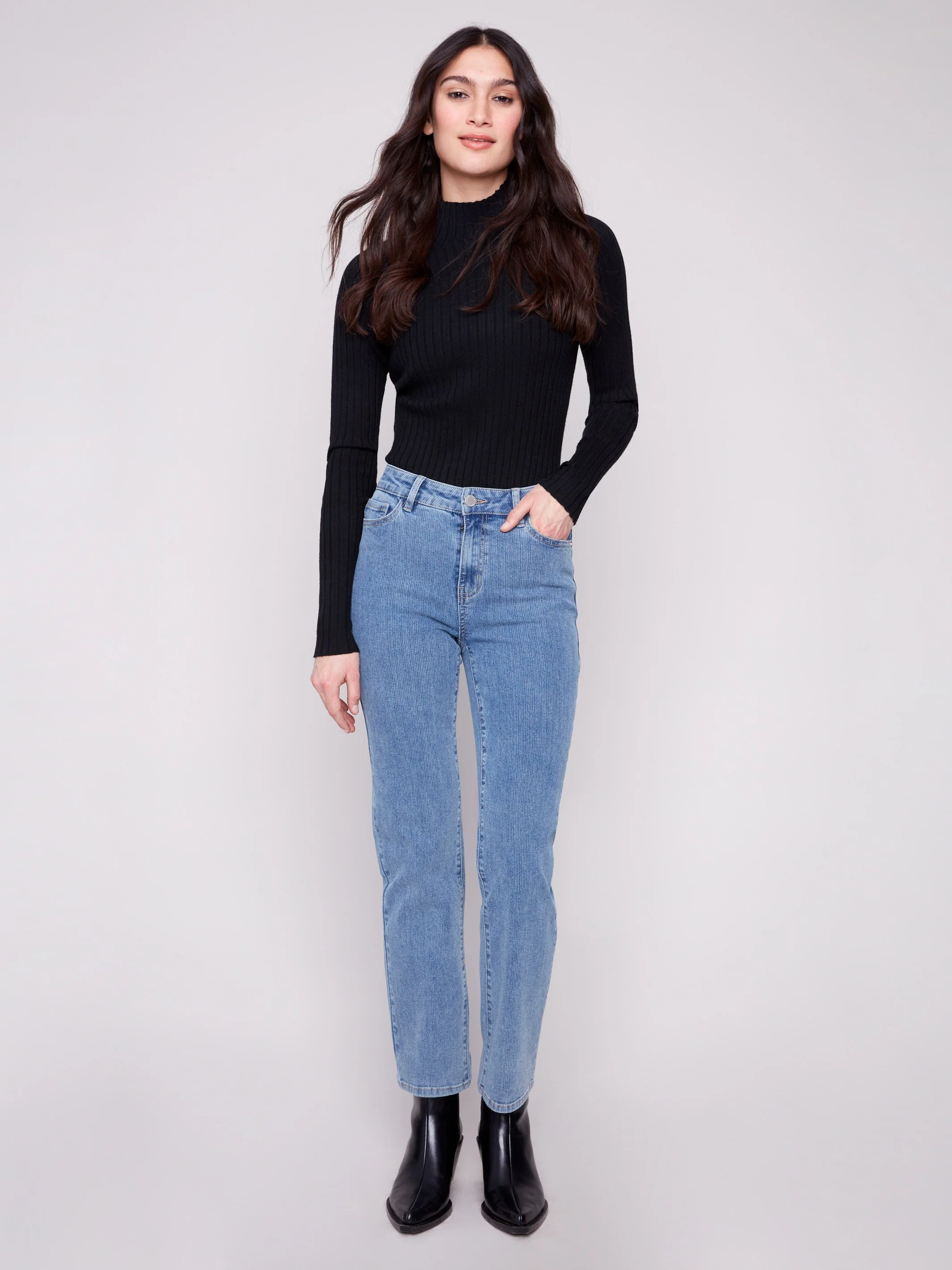 Corduroy Straight Leg Pants - Denim - WHSBYS