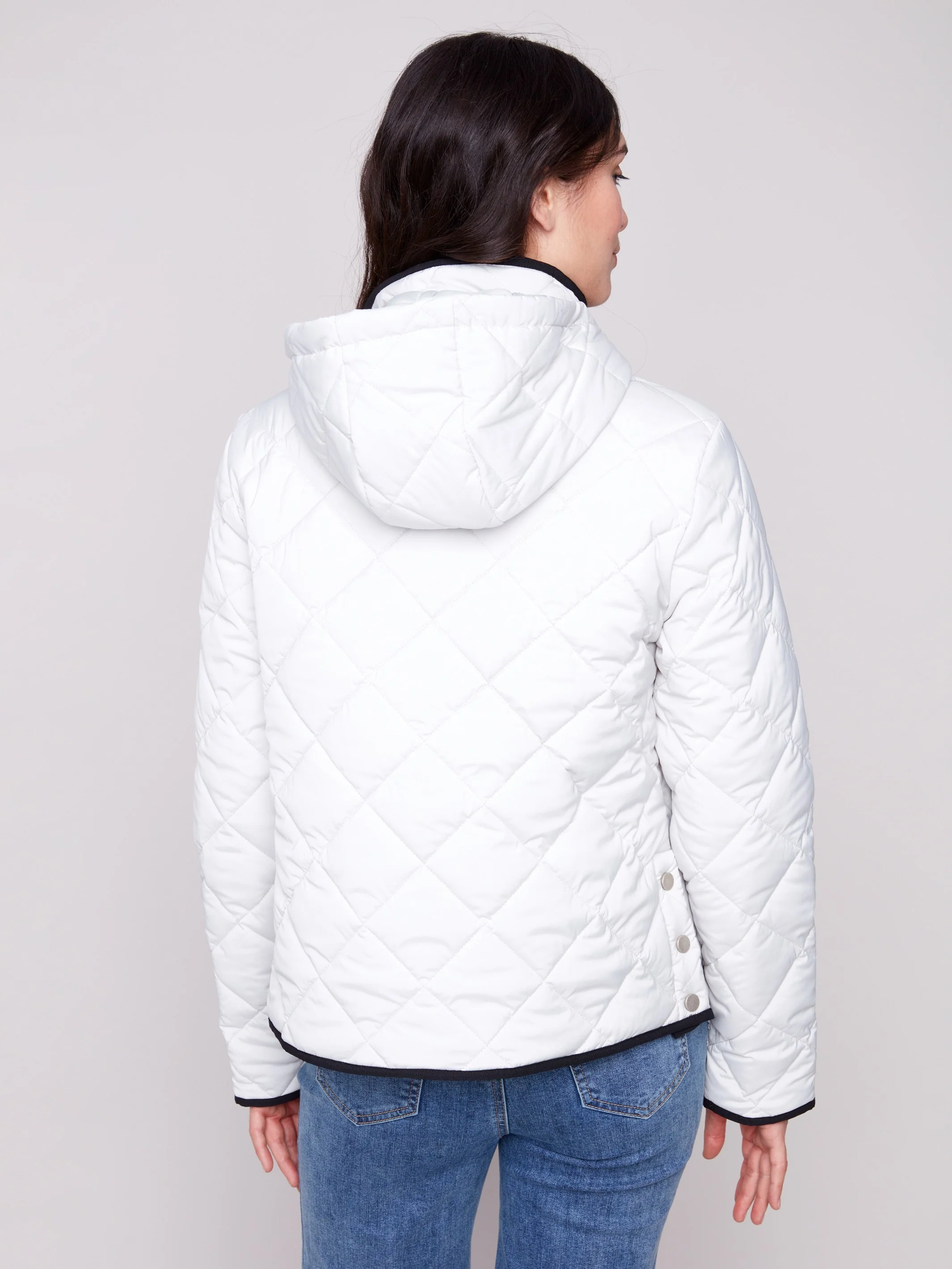 Quilted Puffer Jacket With Removable Hood - Almond - WHSBYS