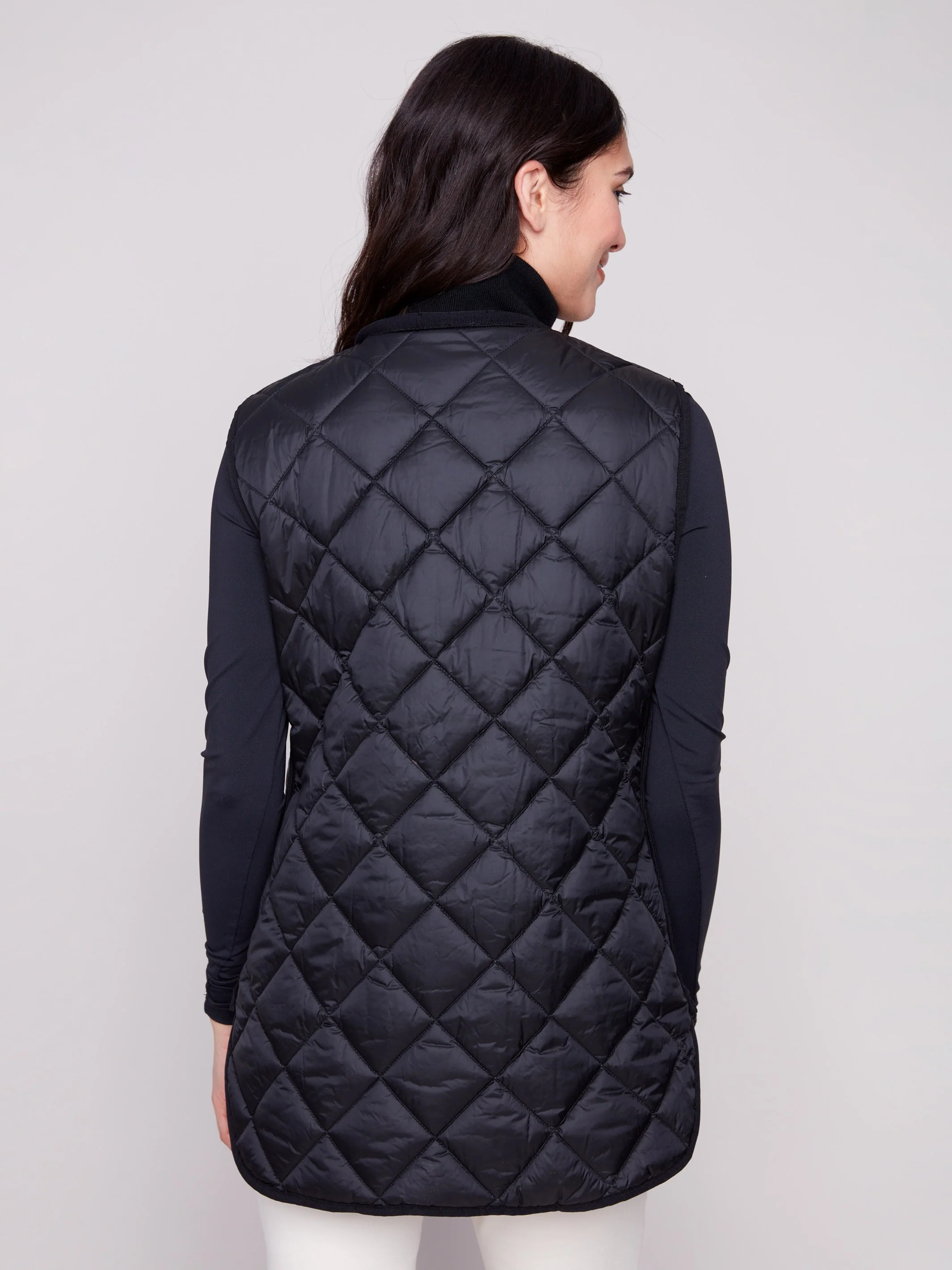 Reversible Button-Front Quilted Vest - Spruce - WHSBYS
