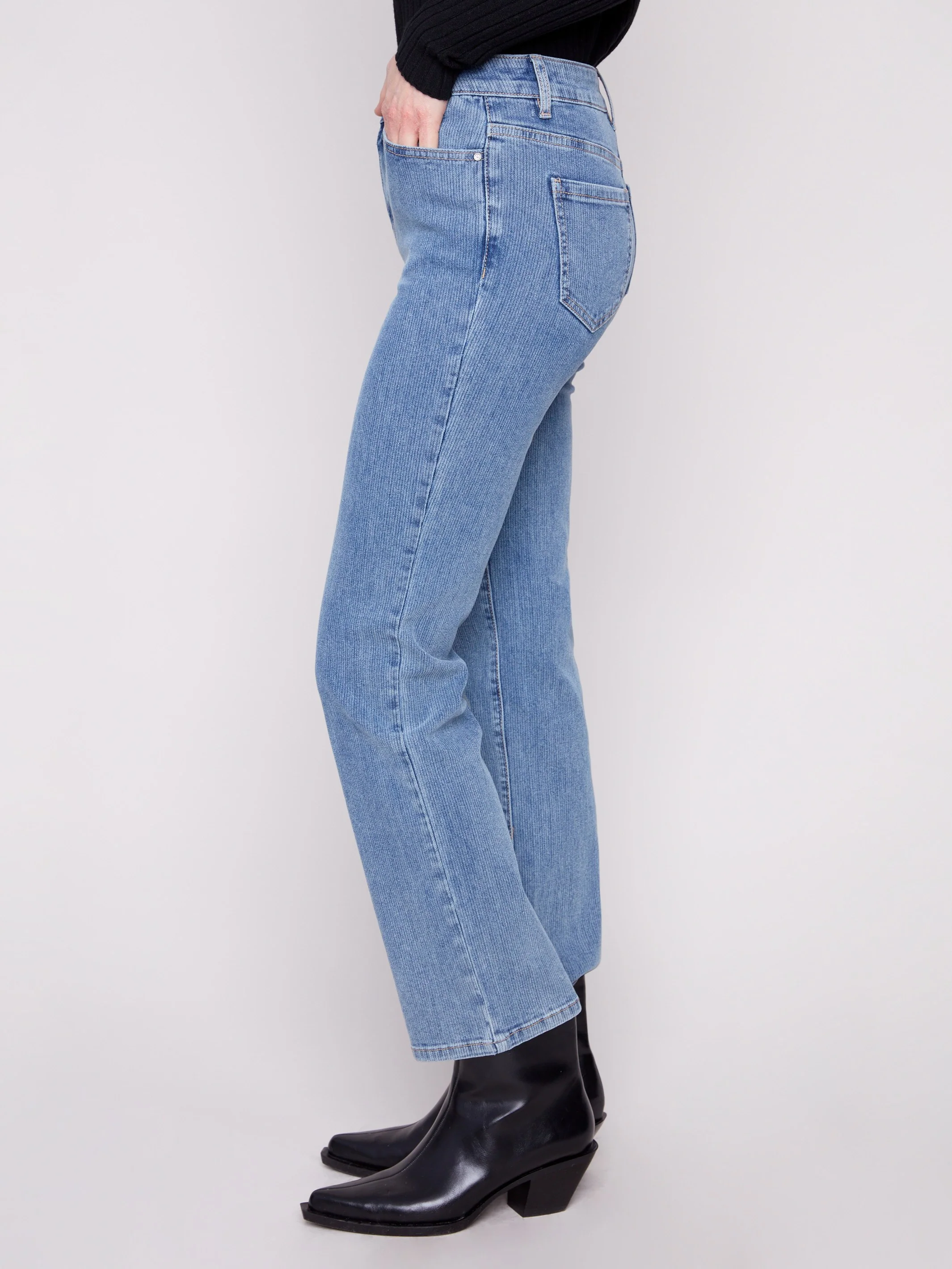 Corduroy Straight Leg Pants - Denim - WHSBYS