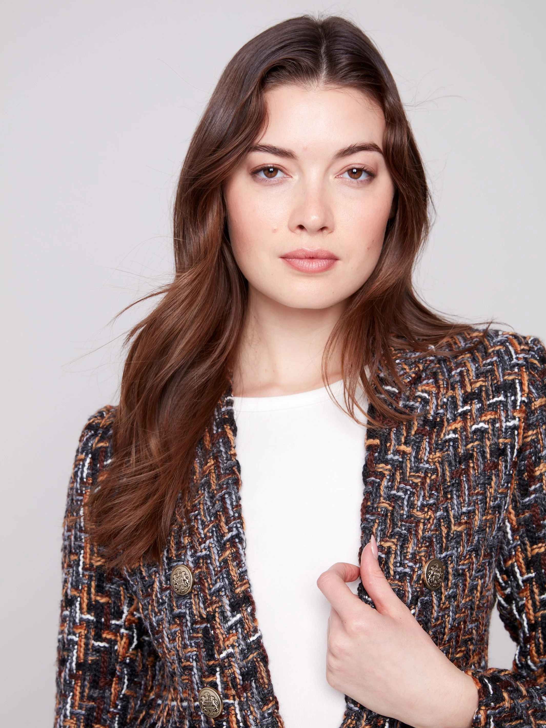 Chevron Tweed Blazer - Autumn - WHSBYS
