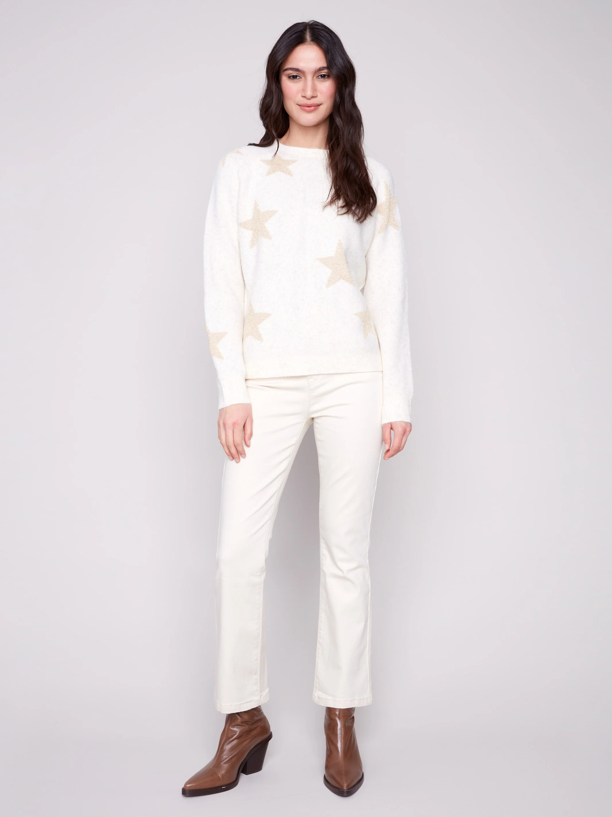 Star Jacquard Lurex Sweater - Stars - WHSBYS