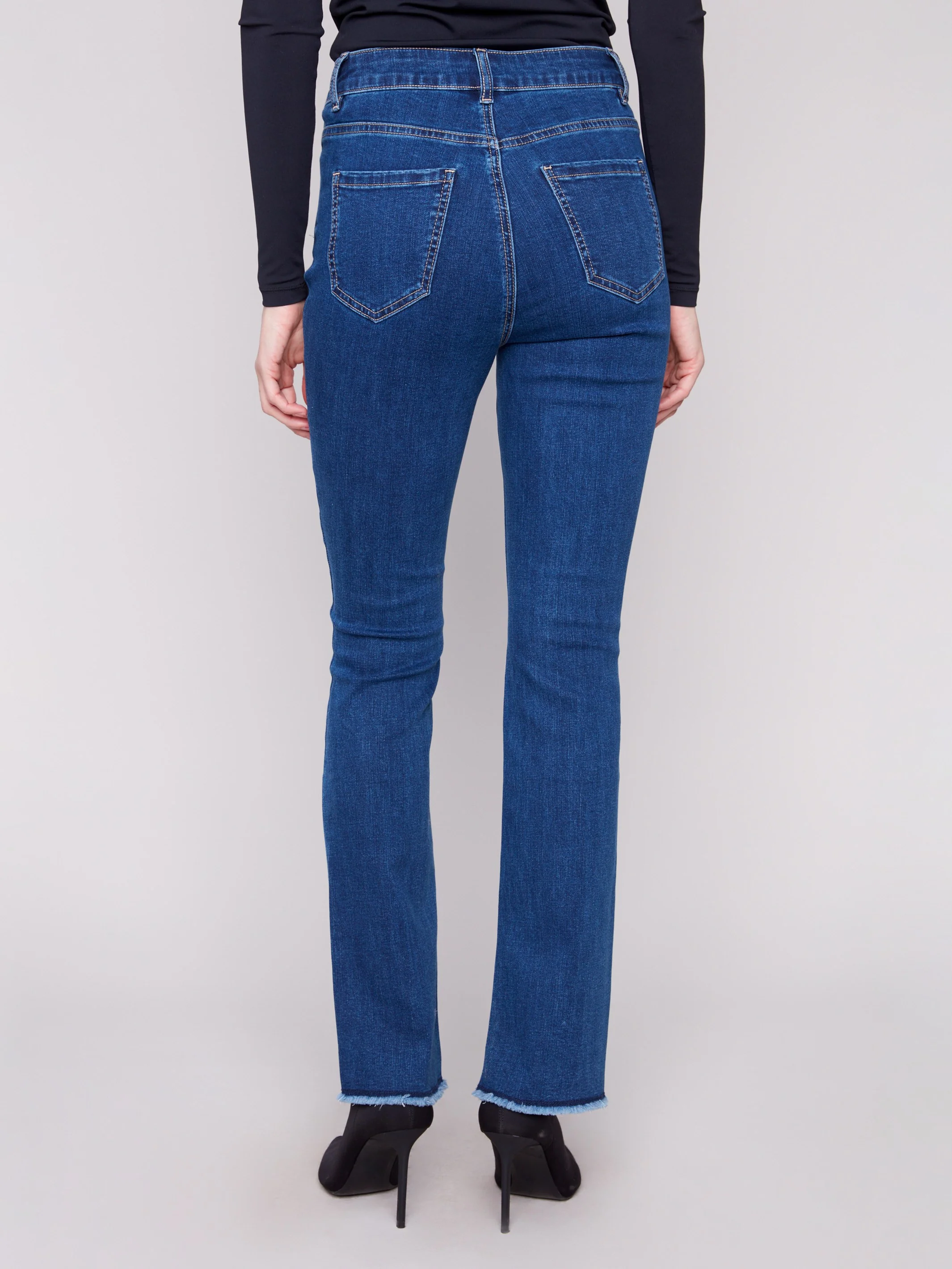 Bootcut Jeans With Asymmetrical Hem - Indigo - WHSBYS
