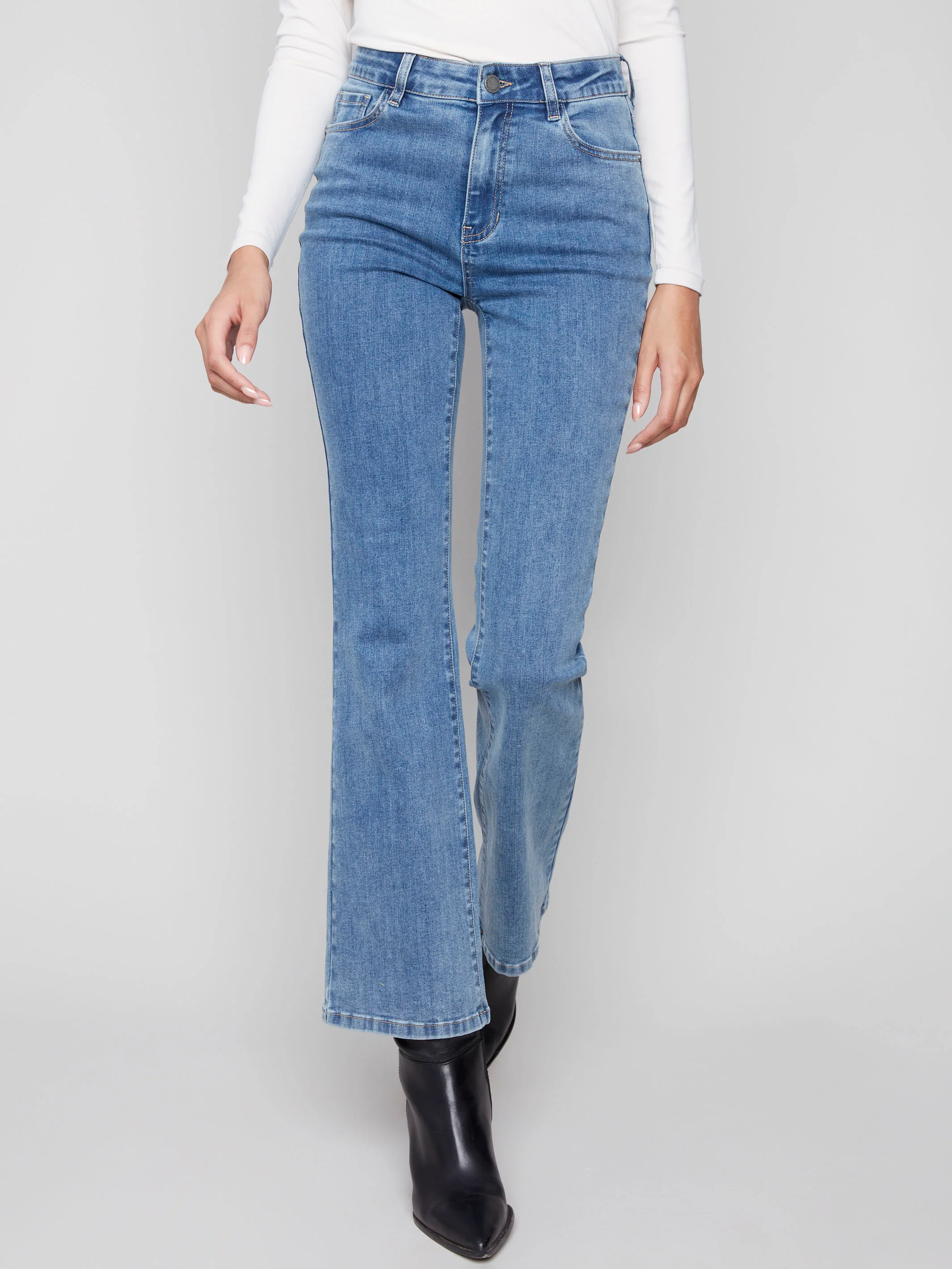 Celine Flare Leg Jeans - Medium Blue - WHSBYS