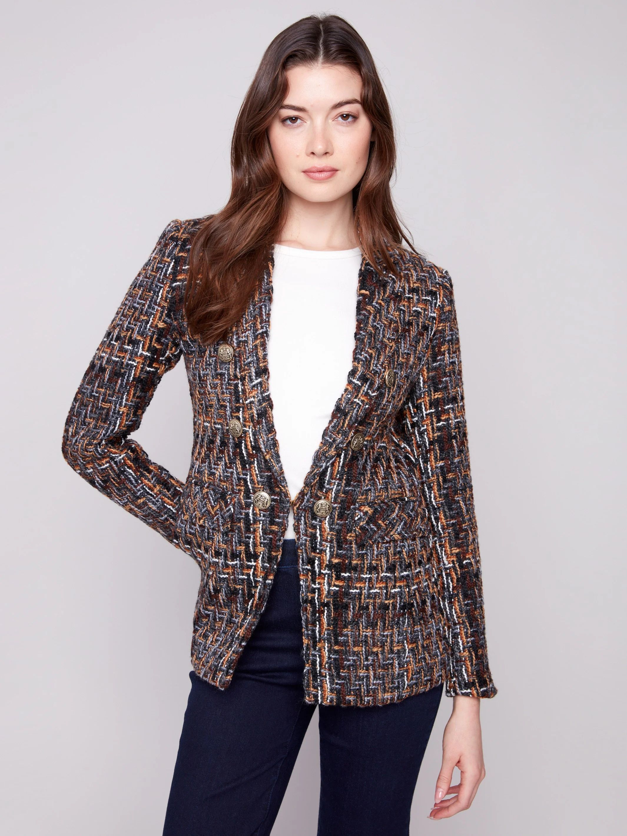 Chevron Tweed Blazer - Autumn - WHSBYS