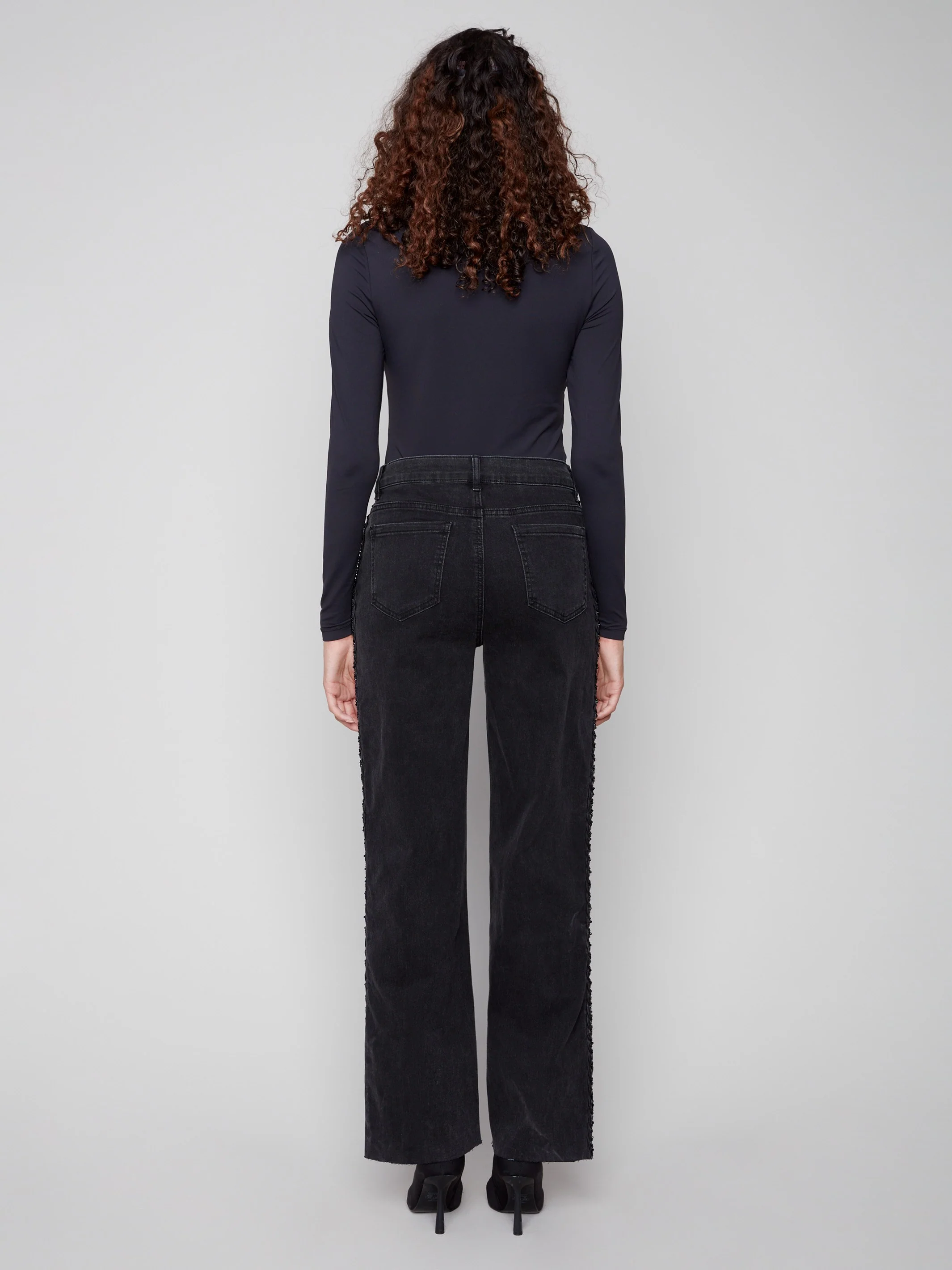 Braided Side Seam Jeans - Charcoal - WHSBYS