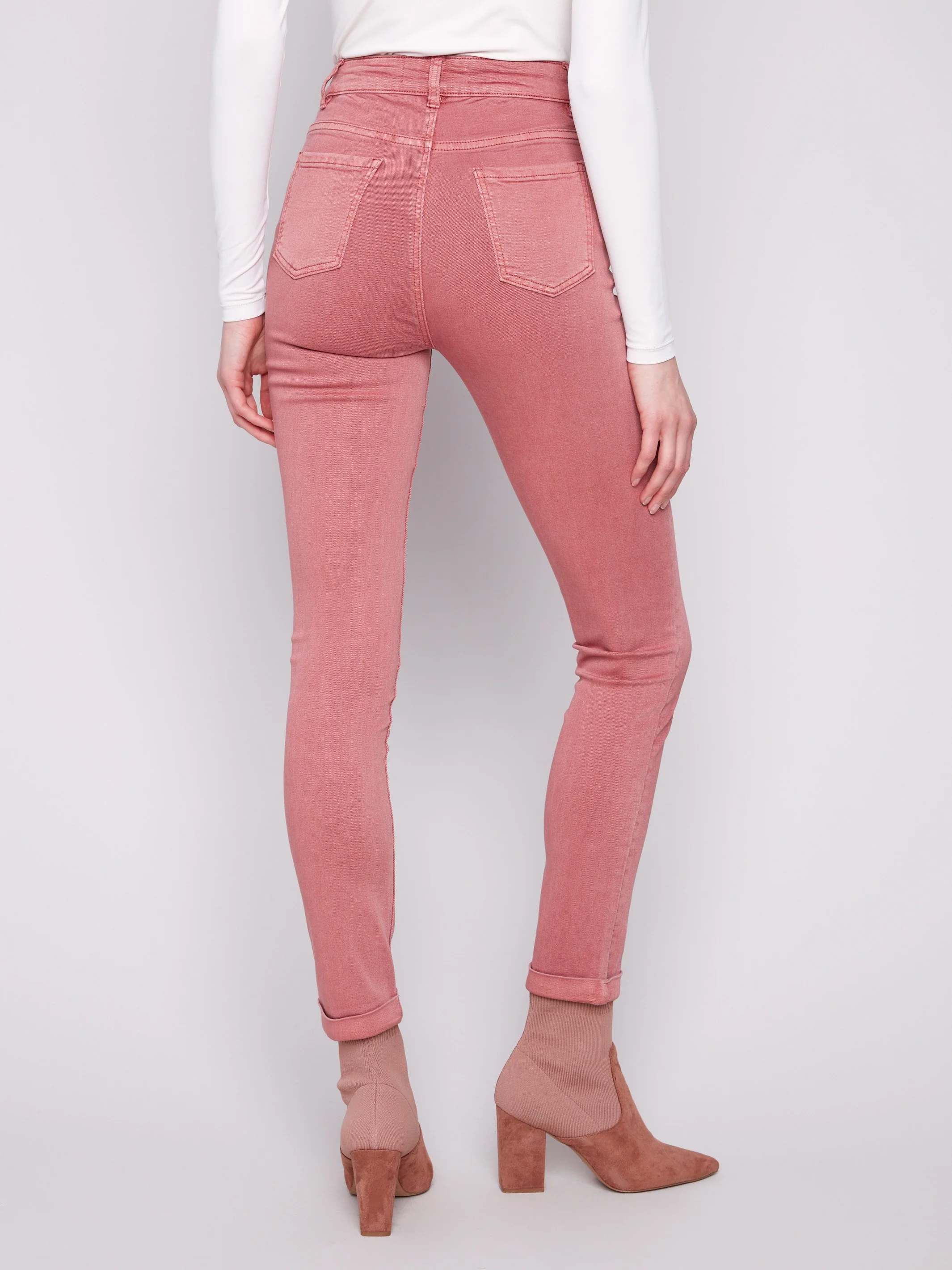 Cuffed Hem Twill Jeans - Primrose - WHSBYS