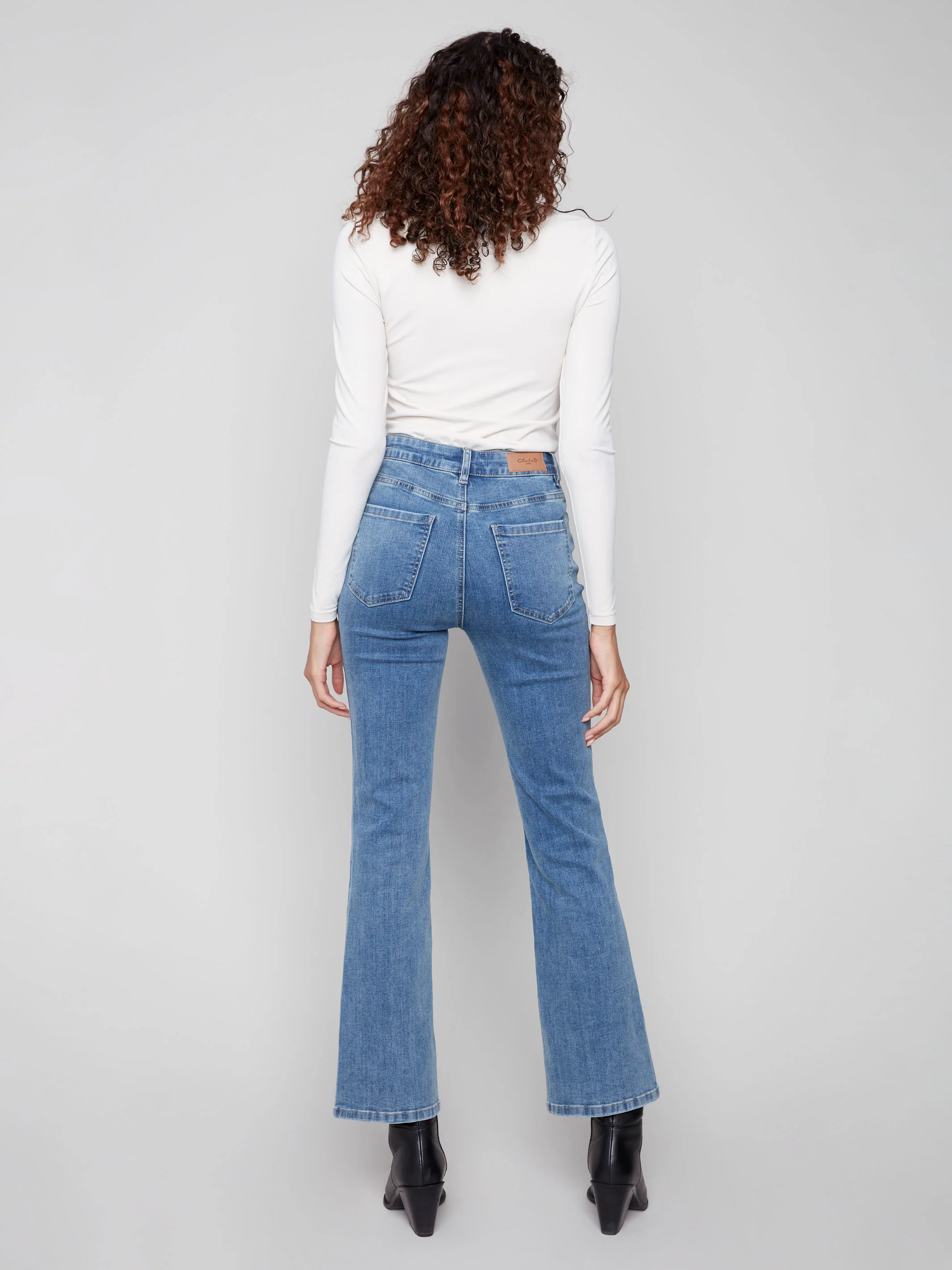 Celine Flare Leg Jeans - Medium Blue - WHSBYS