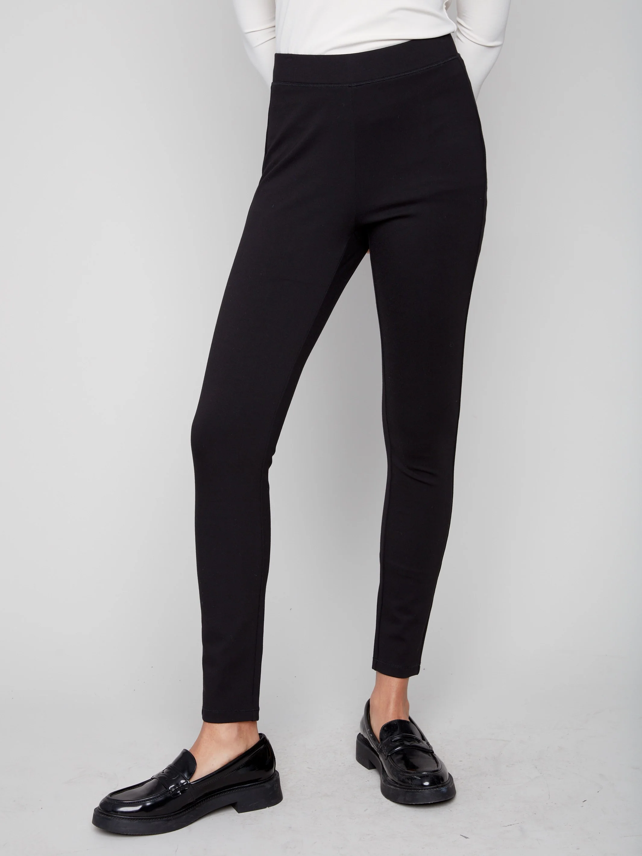 Pull-On Ponte Skinny Pants - Black - WHSBYS