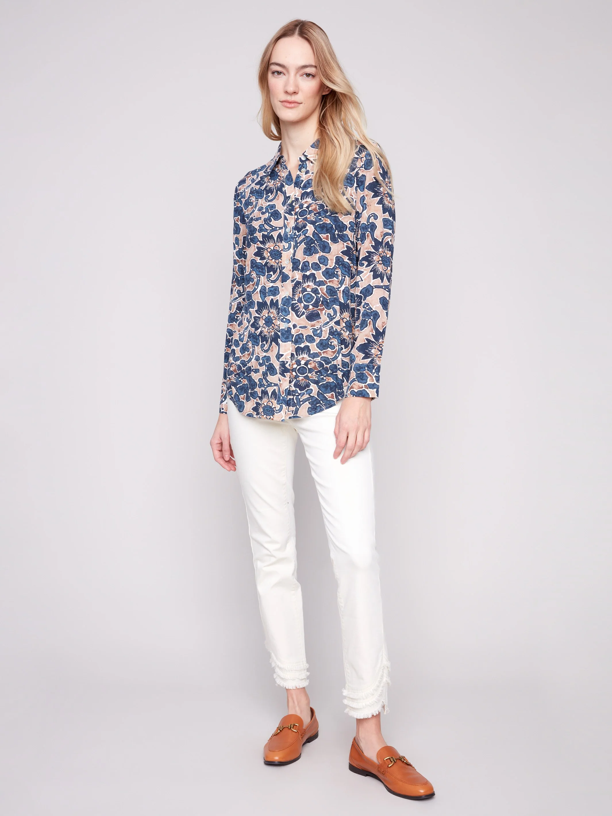 Printed Button-Up Shirt - Cavolo - WHSBYS