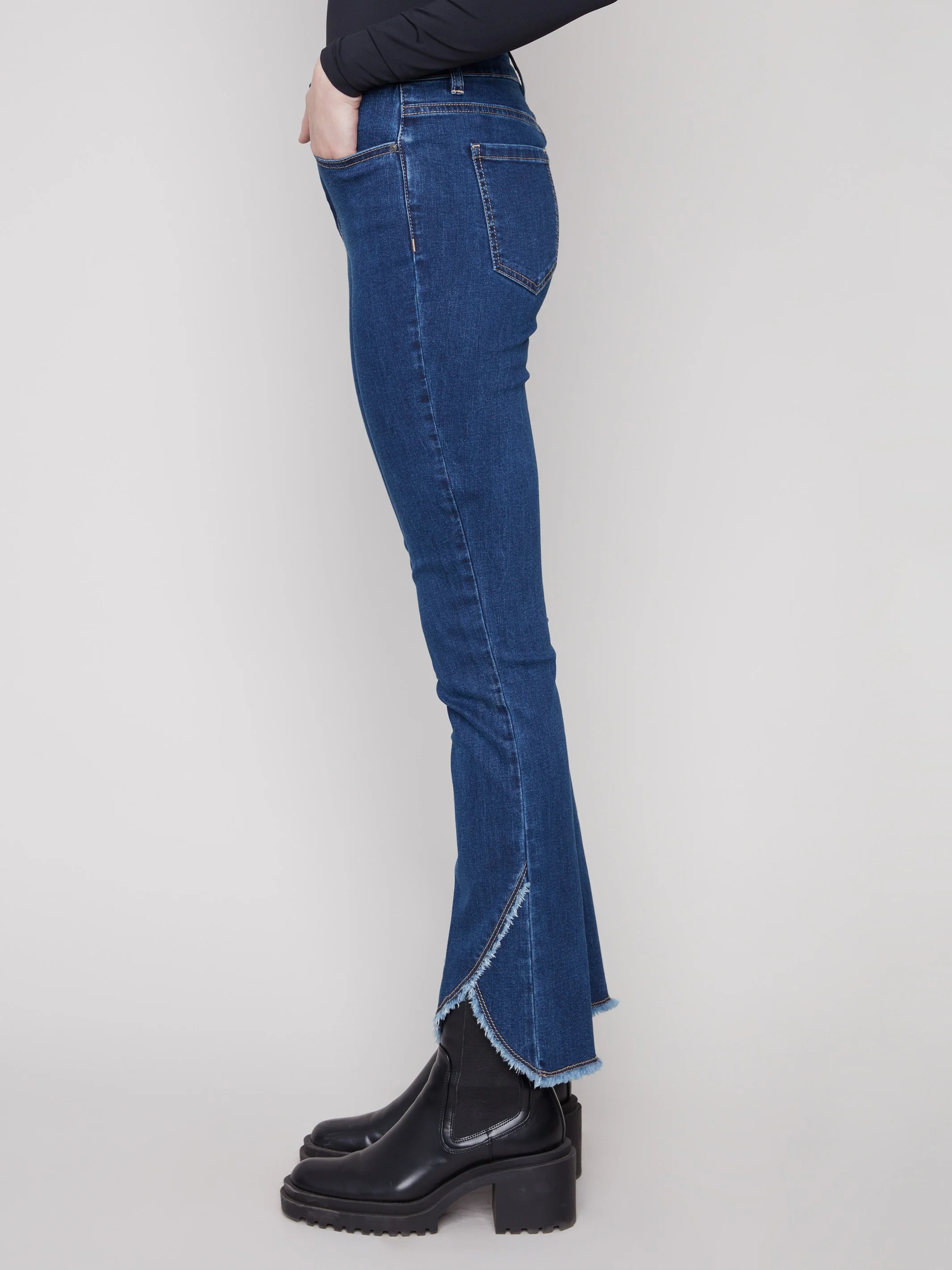 Front Tulip Hem Jeans - Indigo - WHSBYS
