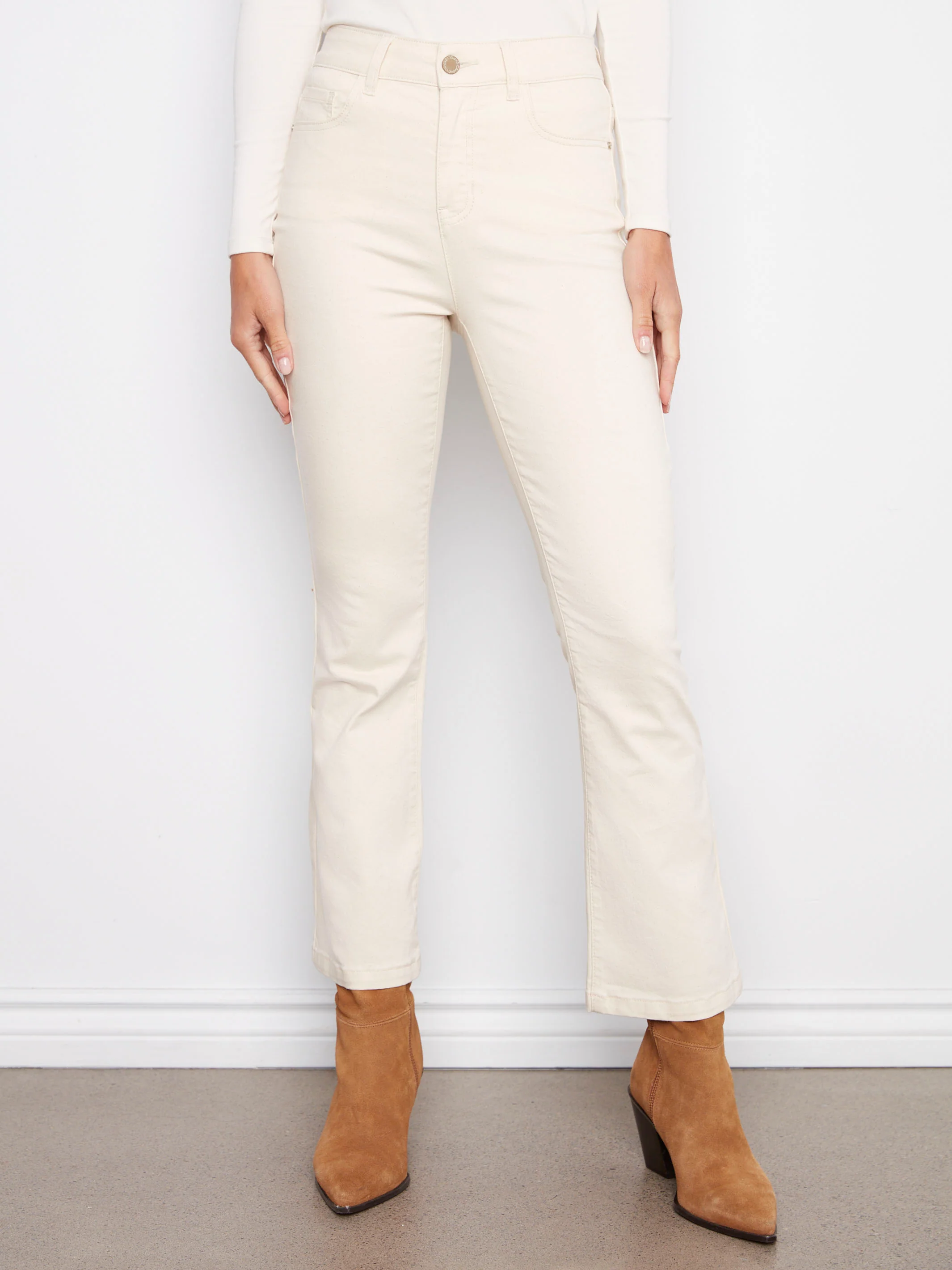 Bootcut Stretch Twill Pants - Natural - WHSBYS
