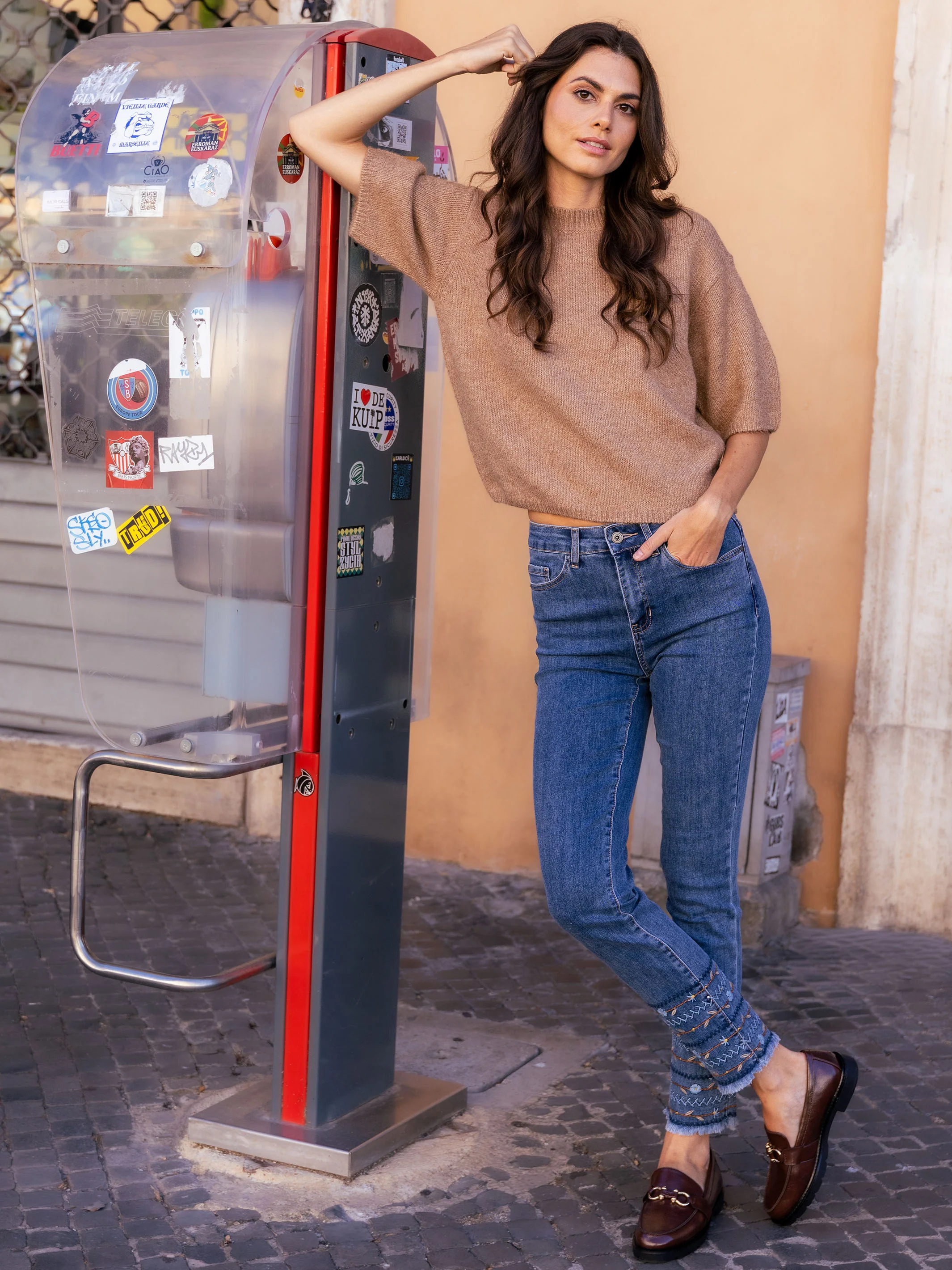 Balloon Elbow Sleeve Knit Sweater - Sesame - WHSBYS