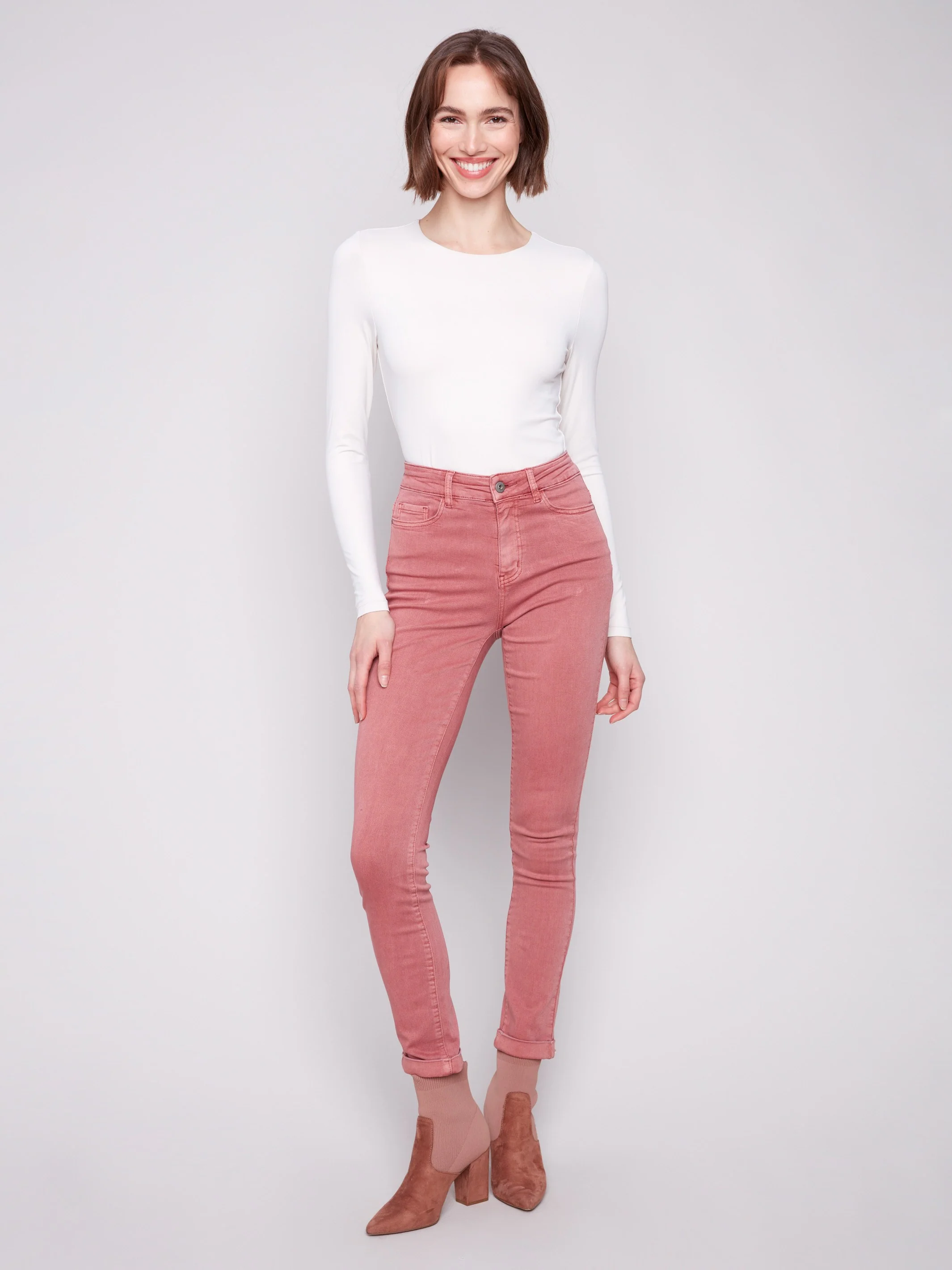 Cuffed Hem Twill Jeans - Primrose - WHSBYS