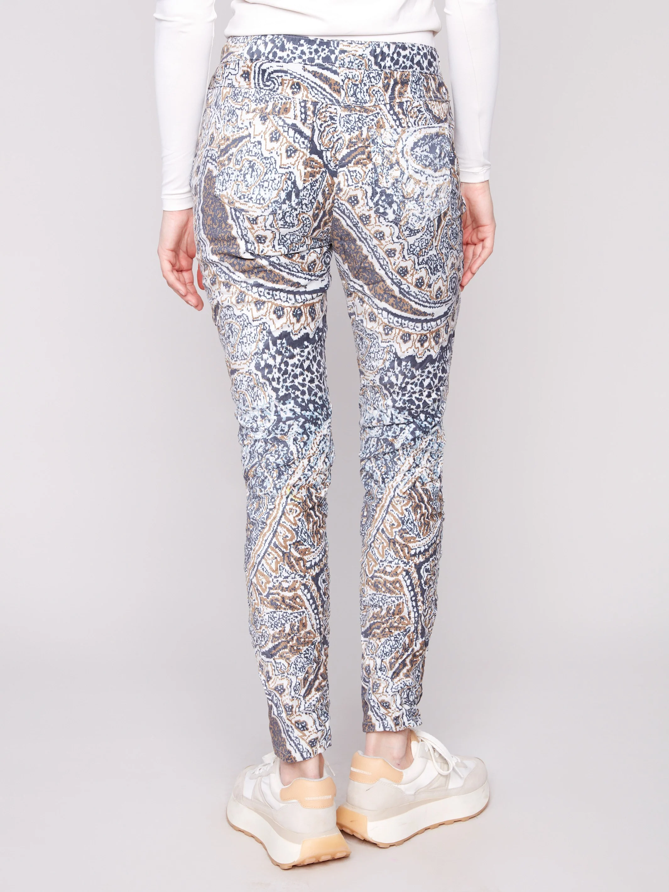 Printed Crinkle Suede Jogger Pants - Bohemian - WHSBYS
