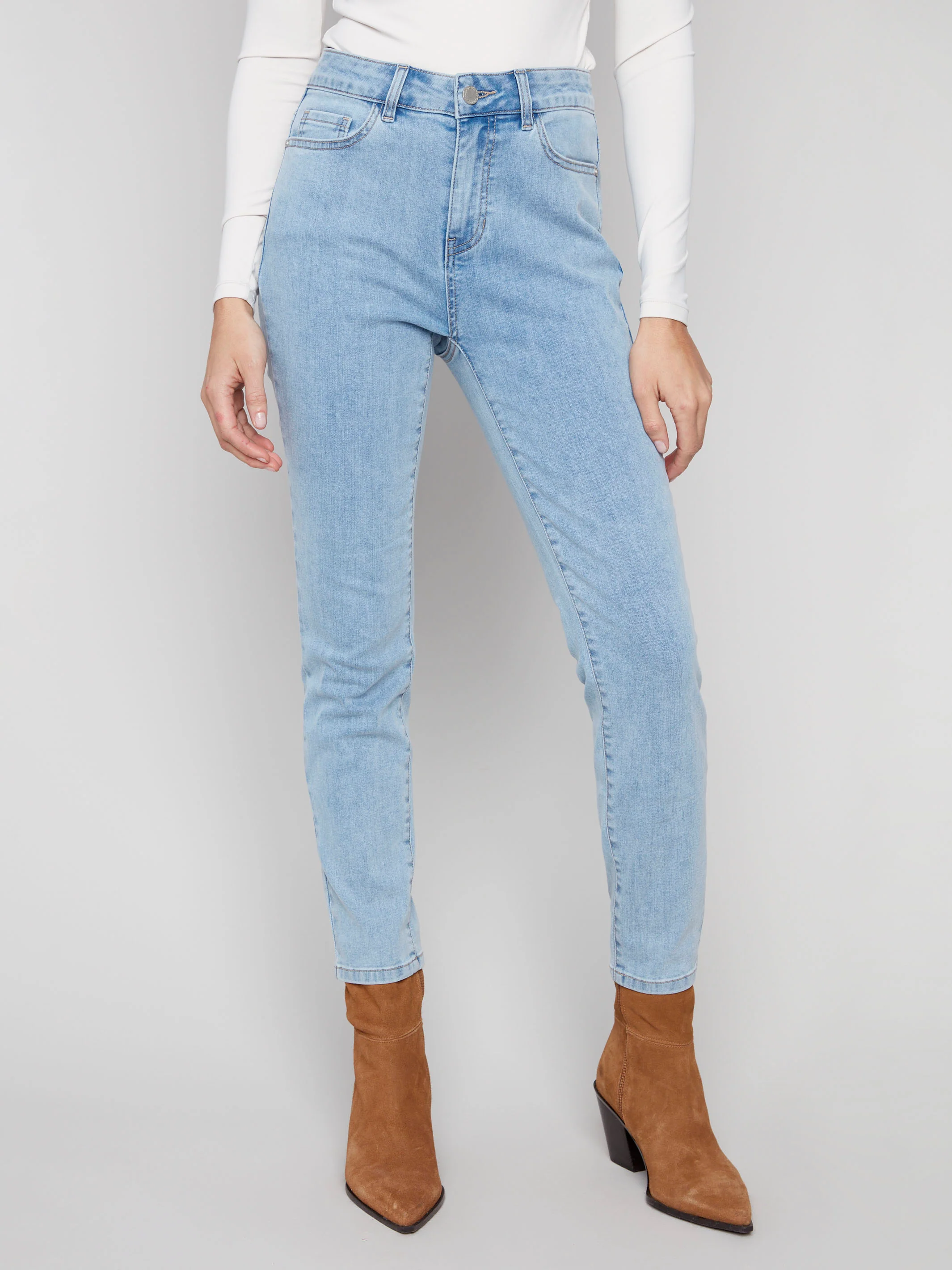 Claudia Slim Leg Jeans - Light Blue - WHSBYS