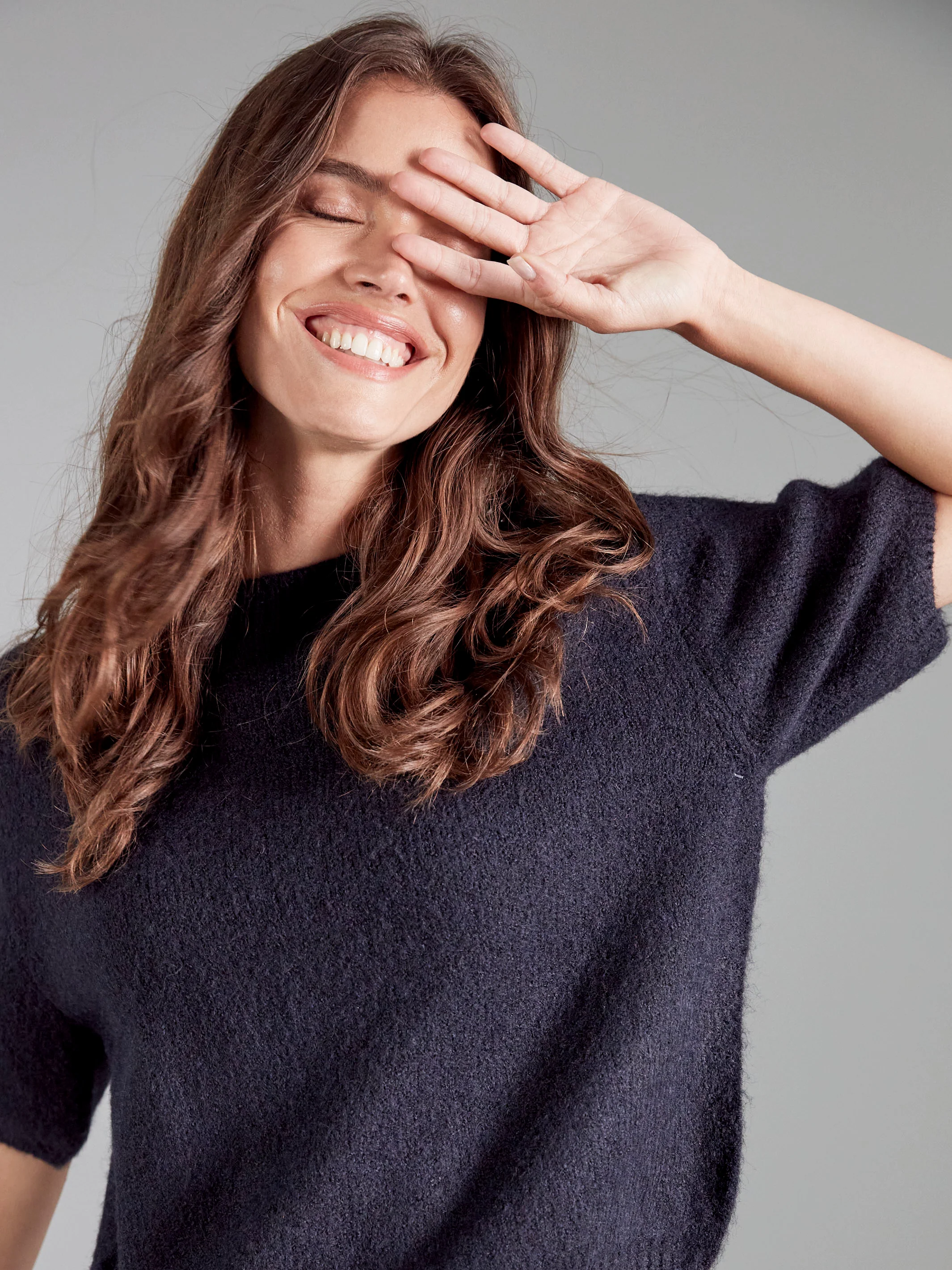 Balloon Elbow Sleeve Knit Sweater - Moonlight - WHSBYS