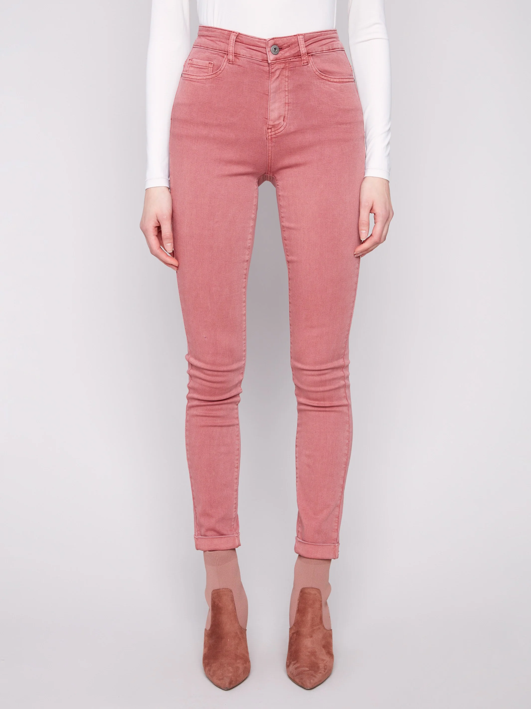 Cuffed Hem Twill Jeans - Primrose - WHSBYS