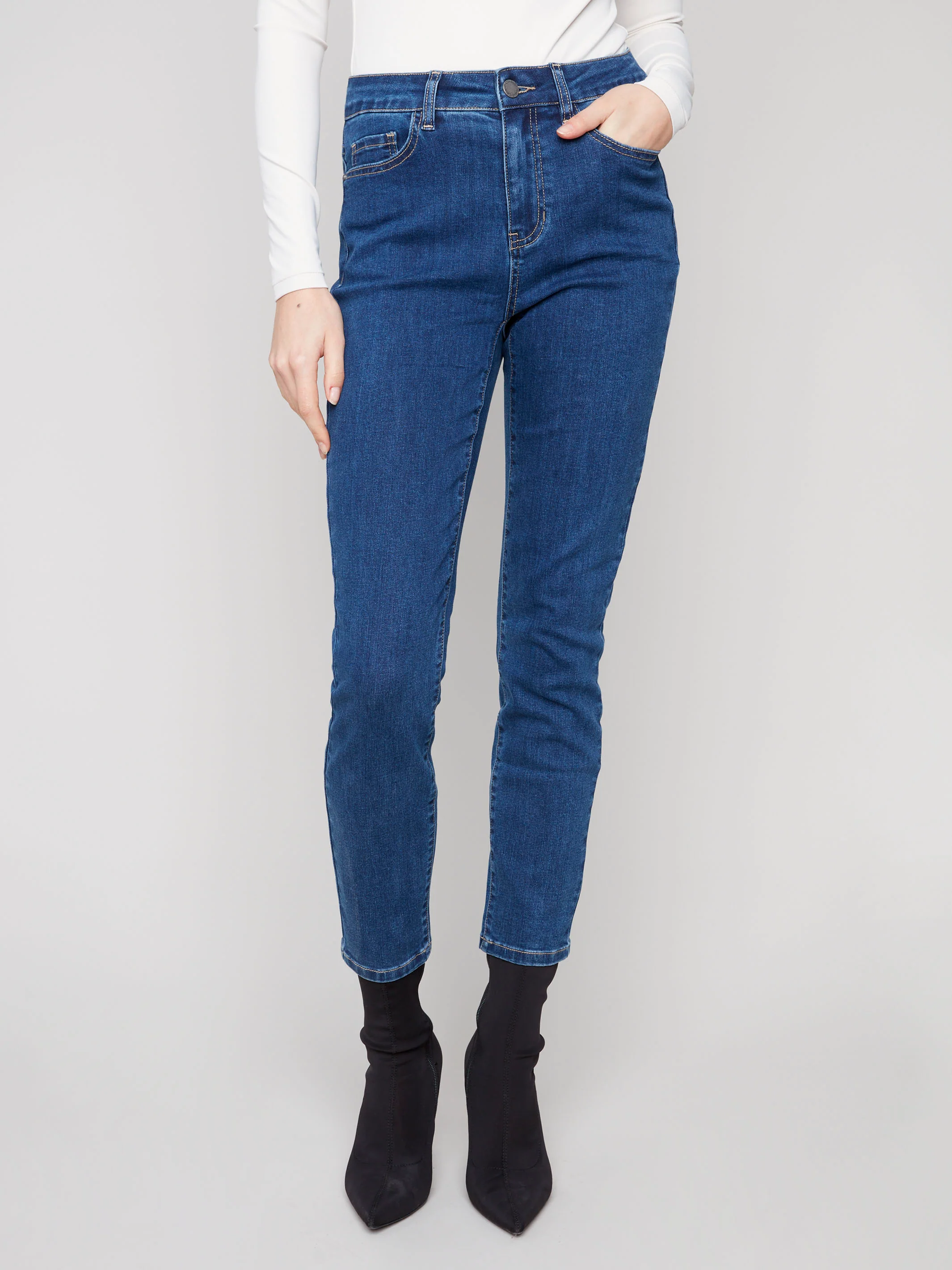 Claudia Slim Leg Jeans - Indigo - WHSBYS