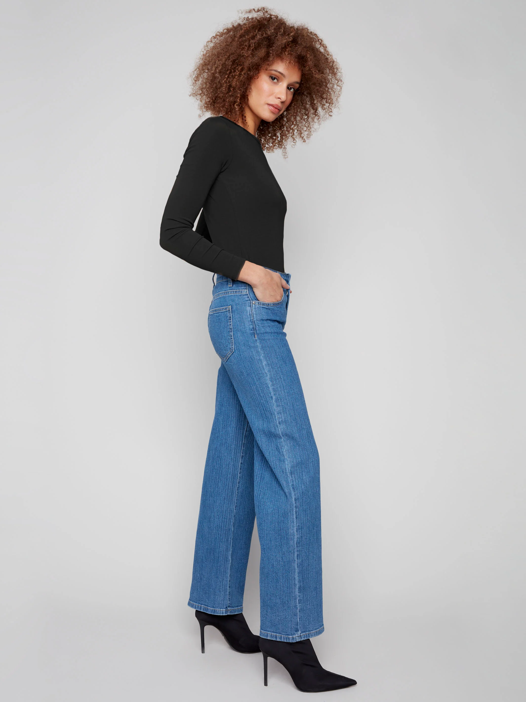 Wide Leg Corduroy Jeans - Stripes - WHSBYS