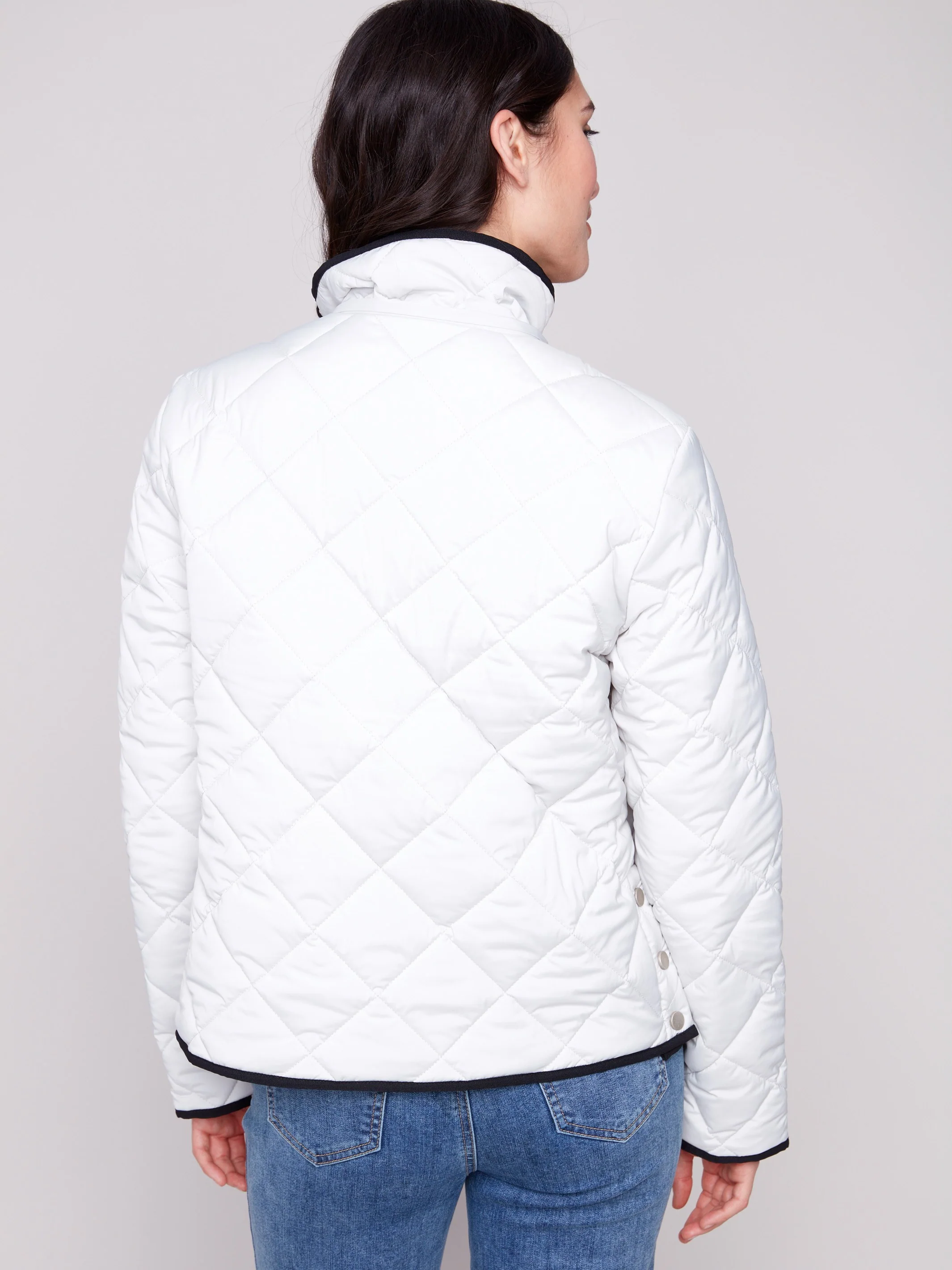 Quilted Puffer Jacket With Removable Hood - Almond - WHSBYS