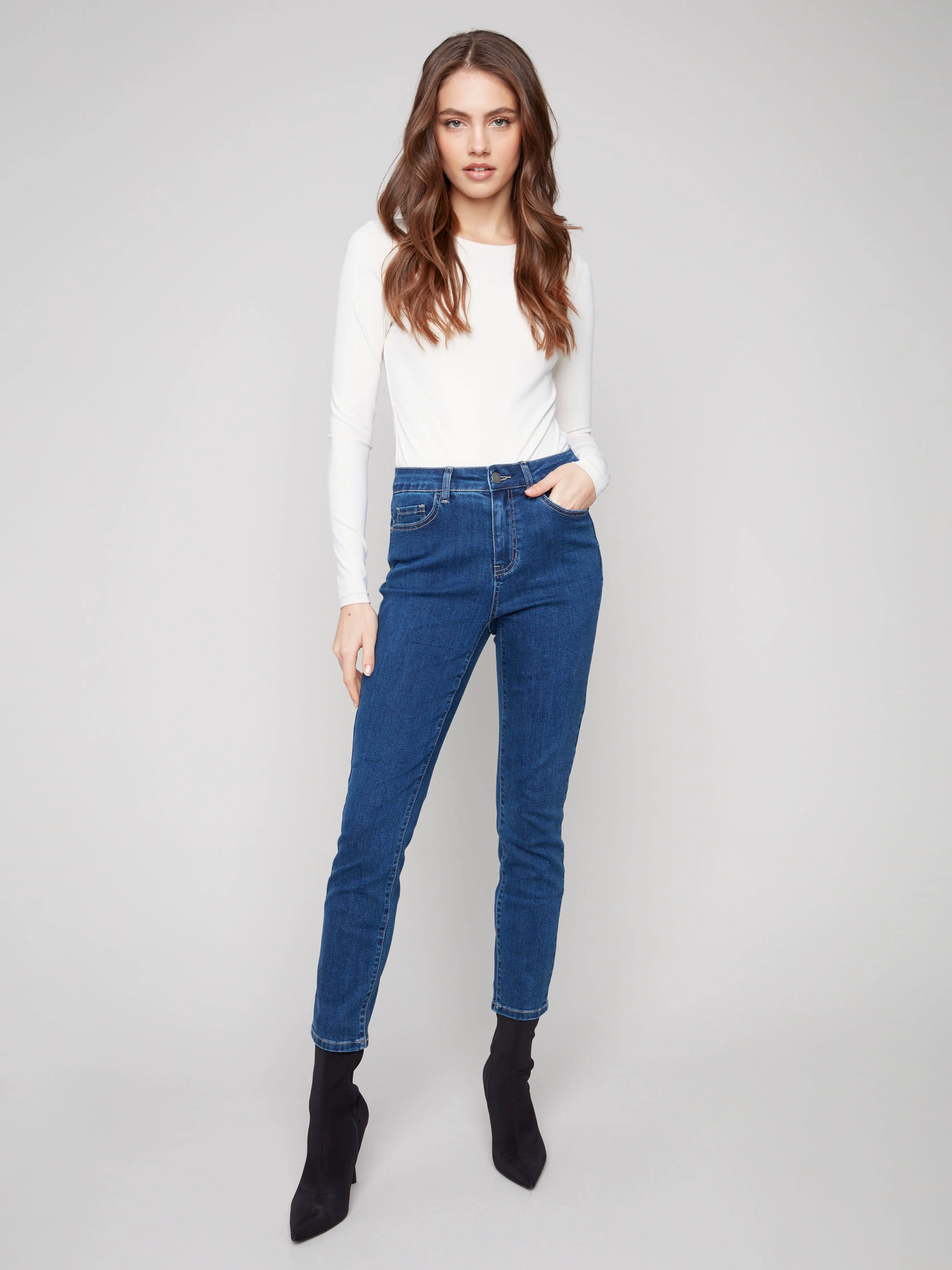 Claudia Slim Leg Jeans - Indigo - WHSBYS