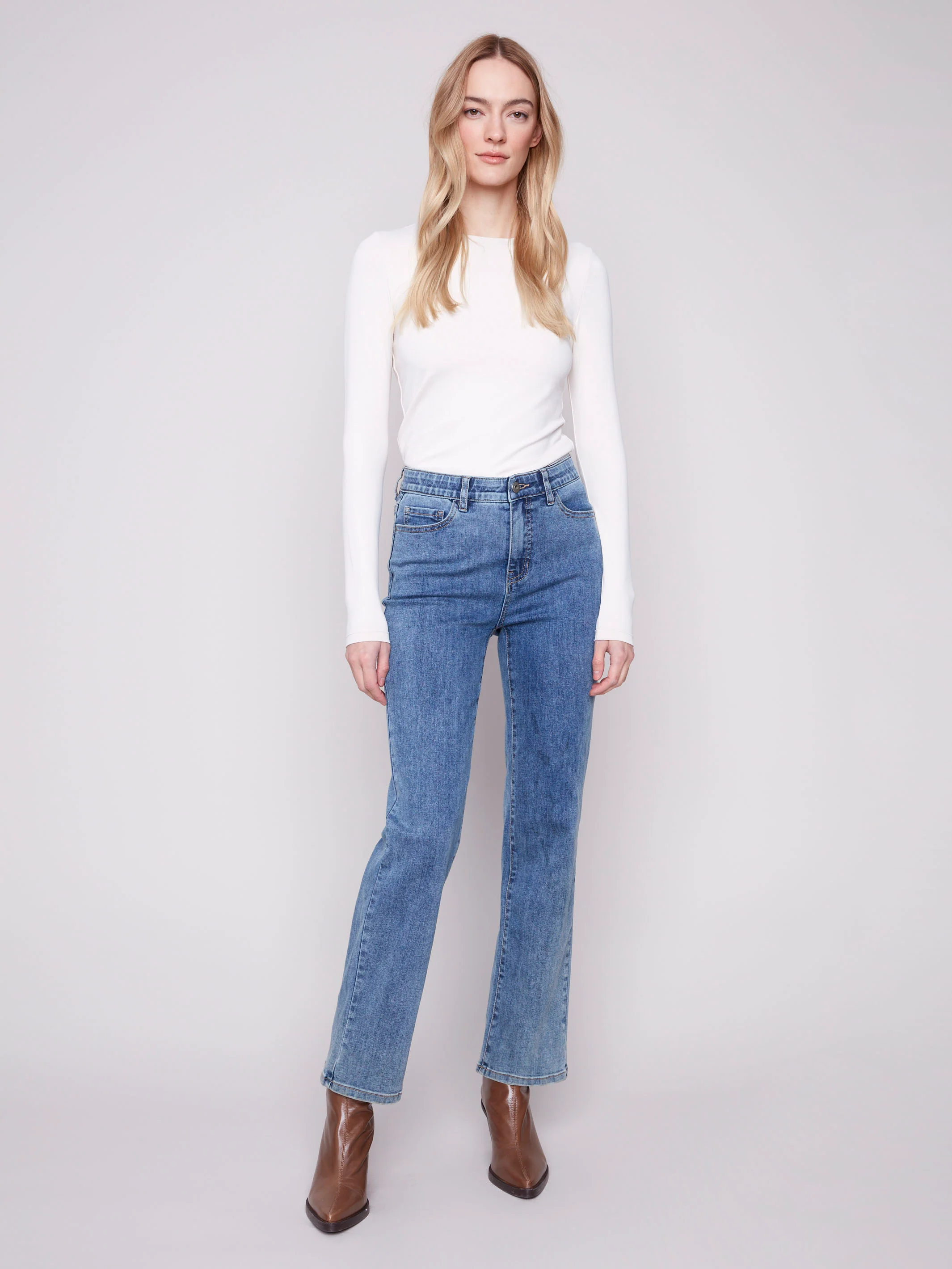 Charlotte Straight Leg Jeans - Medium Blue - WHSBYS