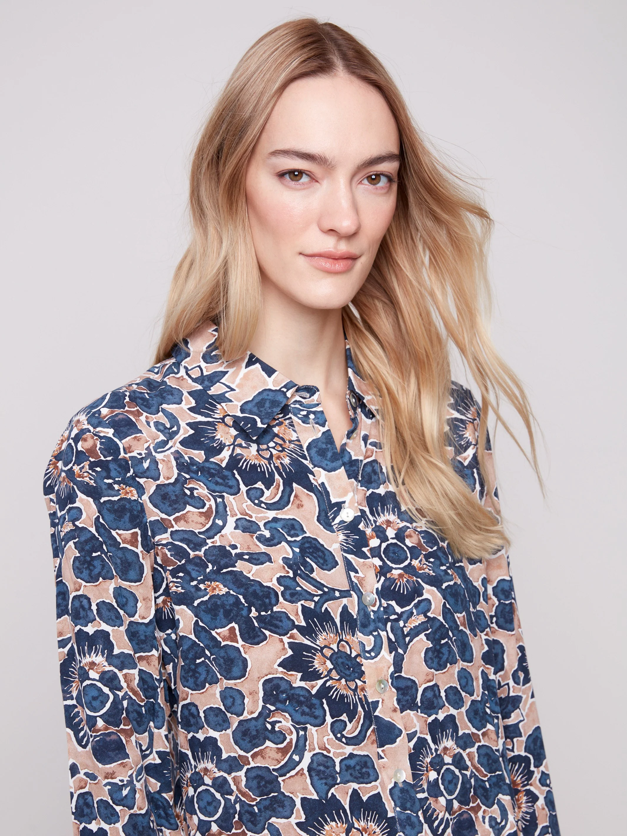 Printed Button-Up Shirt - Cavolo - WHSBYS