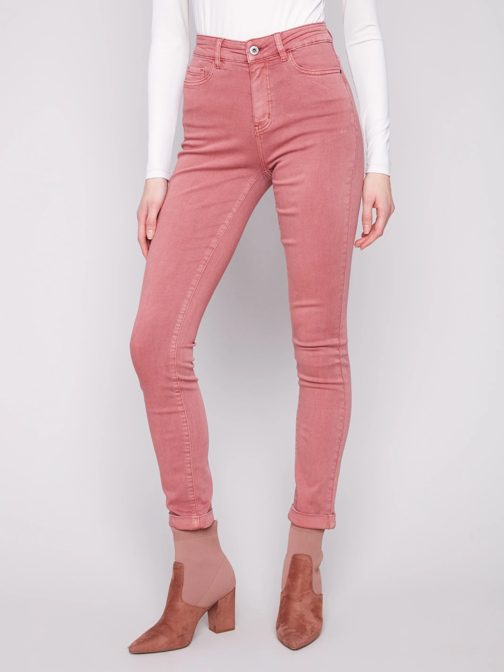 Cuffed Hem Twill Jeans - Primrose - WHSBYS