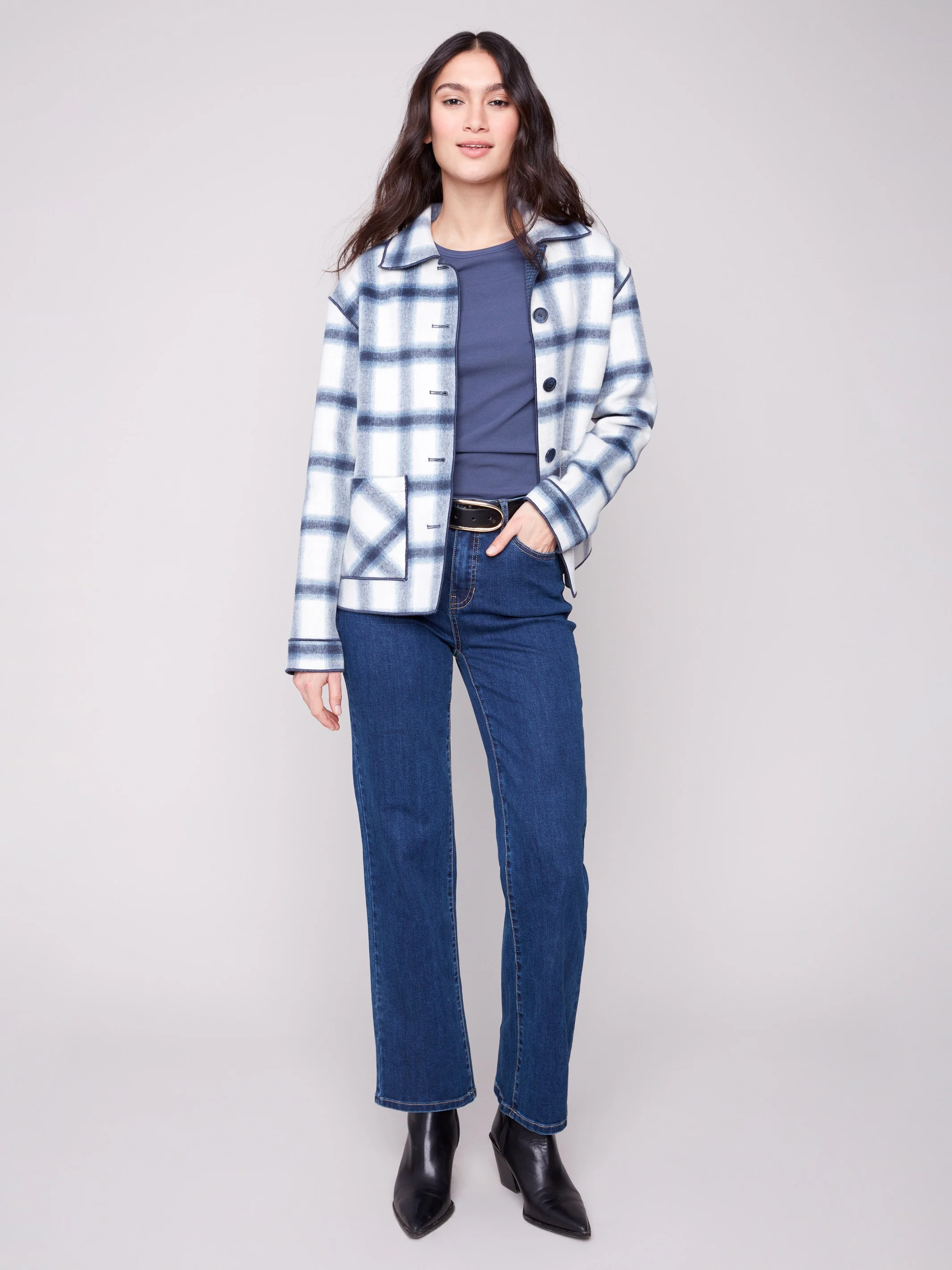 Reversible Plaid Jacket - Moonlight - WHSBYS